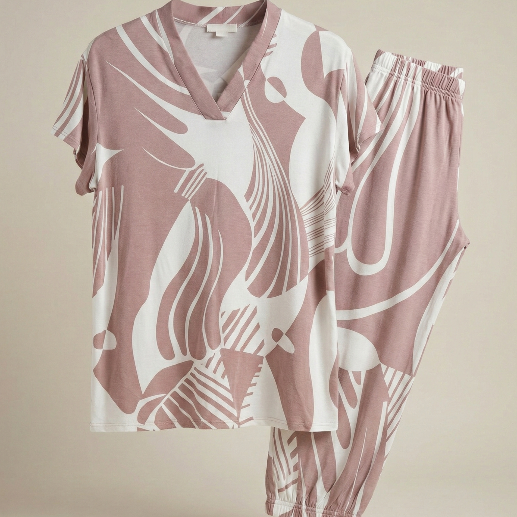 Womens Silk Pajama 2 Pcs Set 8038