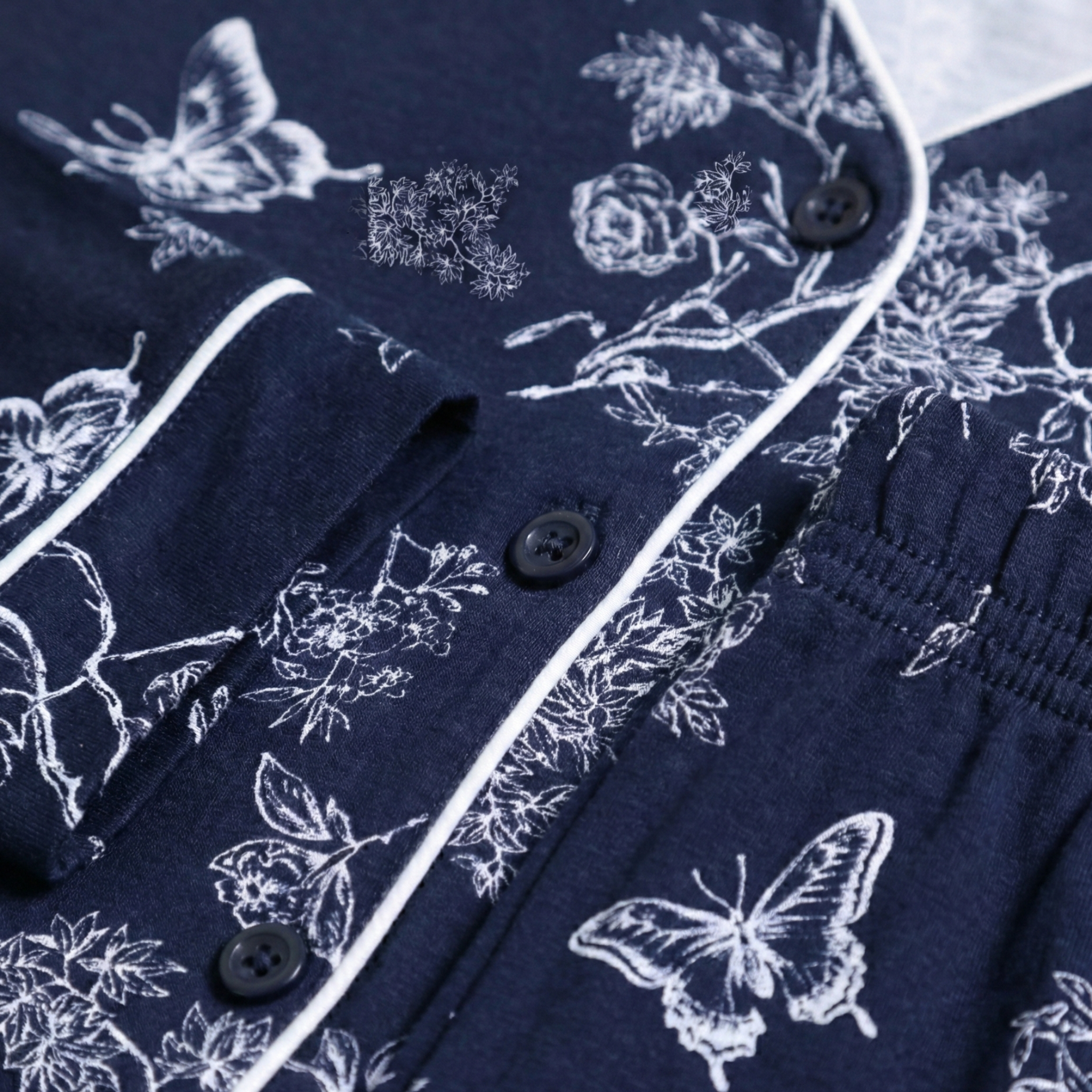 Womens Silk Pajama 2 Pcs Set 8110