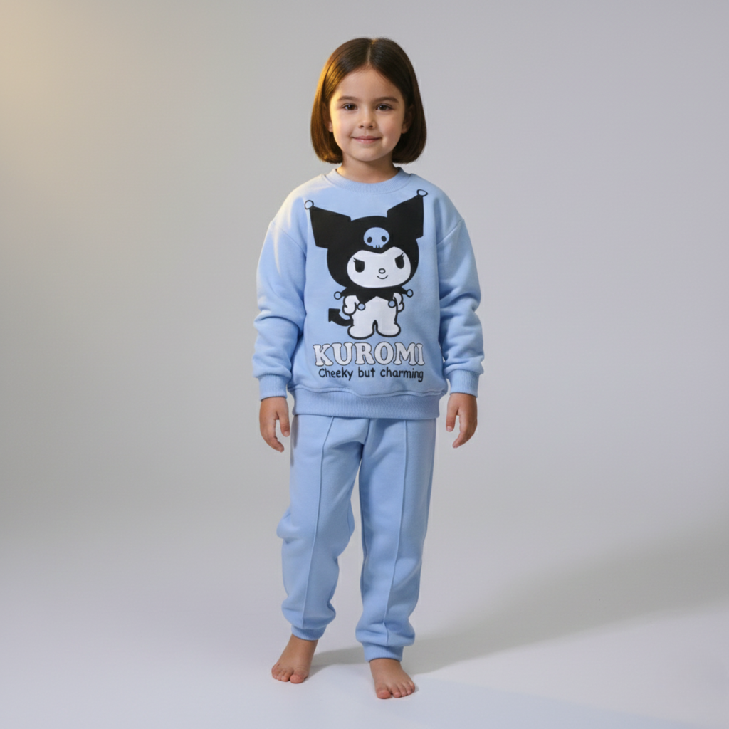Kuromi Blue Long-Sleeves Pajamas (Girls)