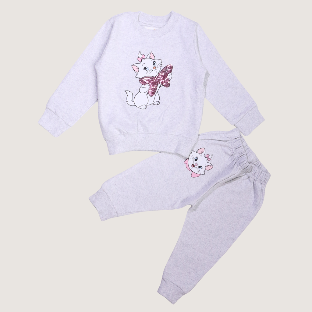 بيجامة كات ماري الوردية بأكمام طويلة (بنات)