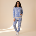 CLASSIC - Blue Flowers Long-Sleeves Pajamas Womens