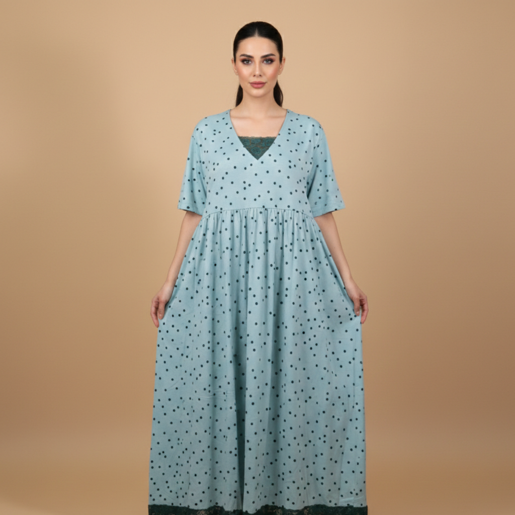Womens Cotton Long Midi Dress LM-239/J-22