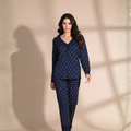 Womens Silk Pajama 2 Pcs Set 8054