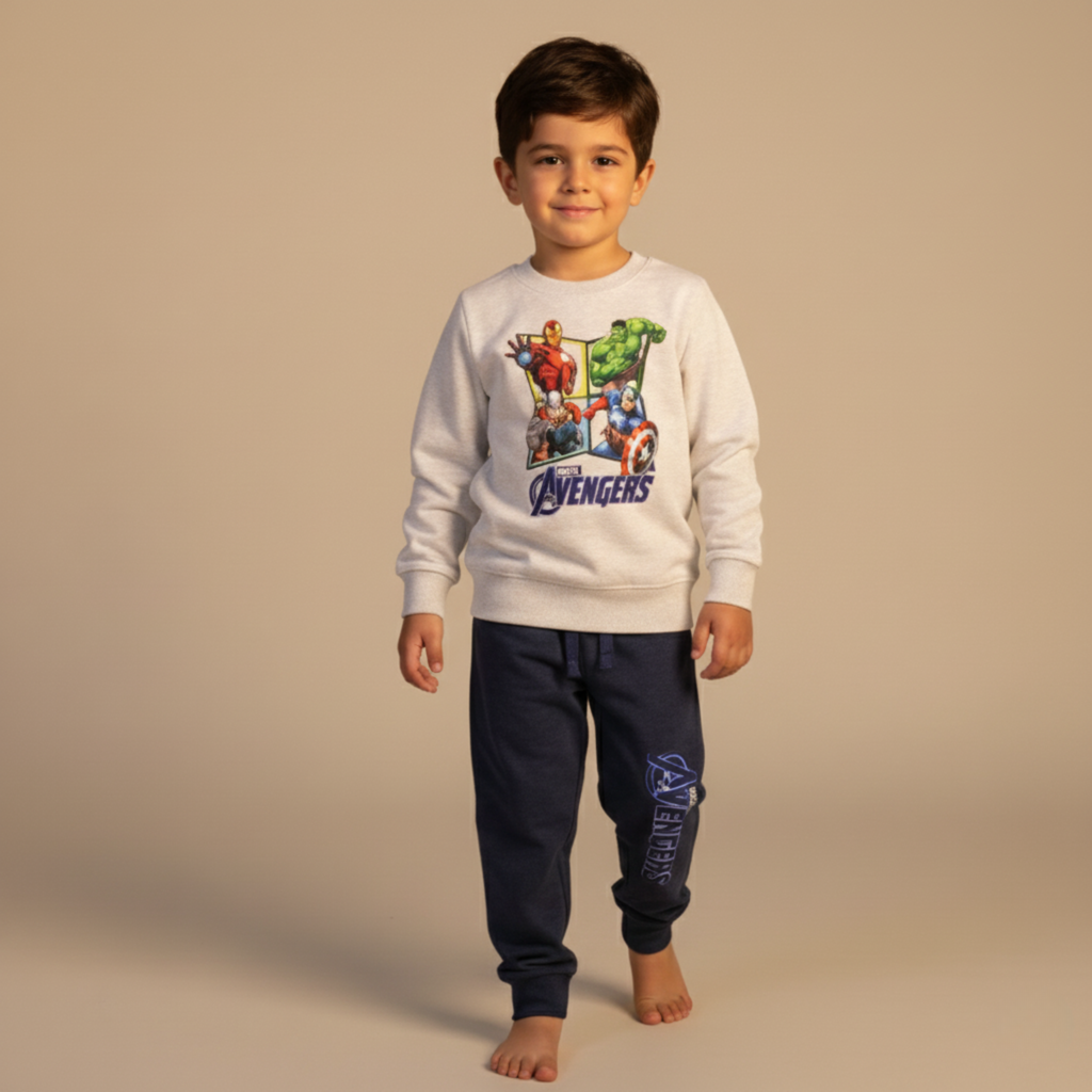 CLASSIC - Avengers Gray Long-Sleeves Fleece Pajamas (Boys)