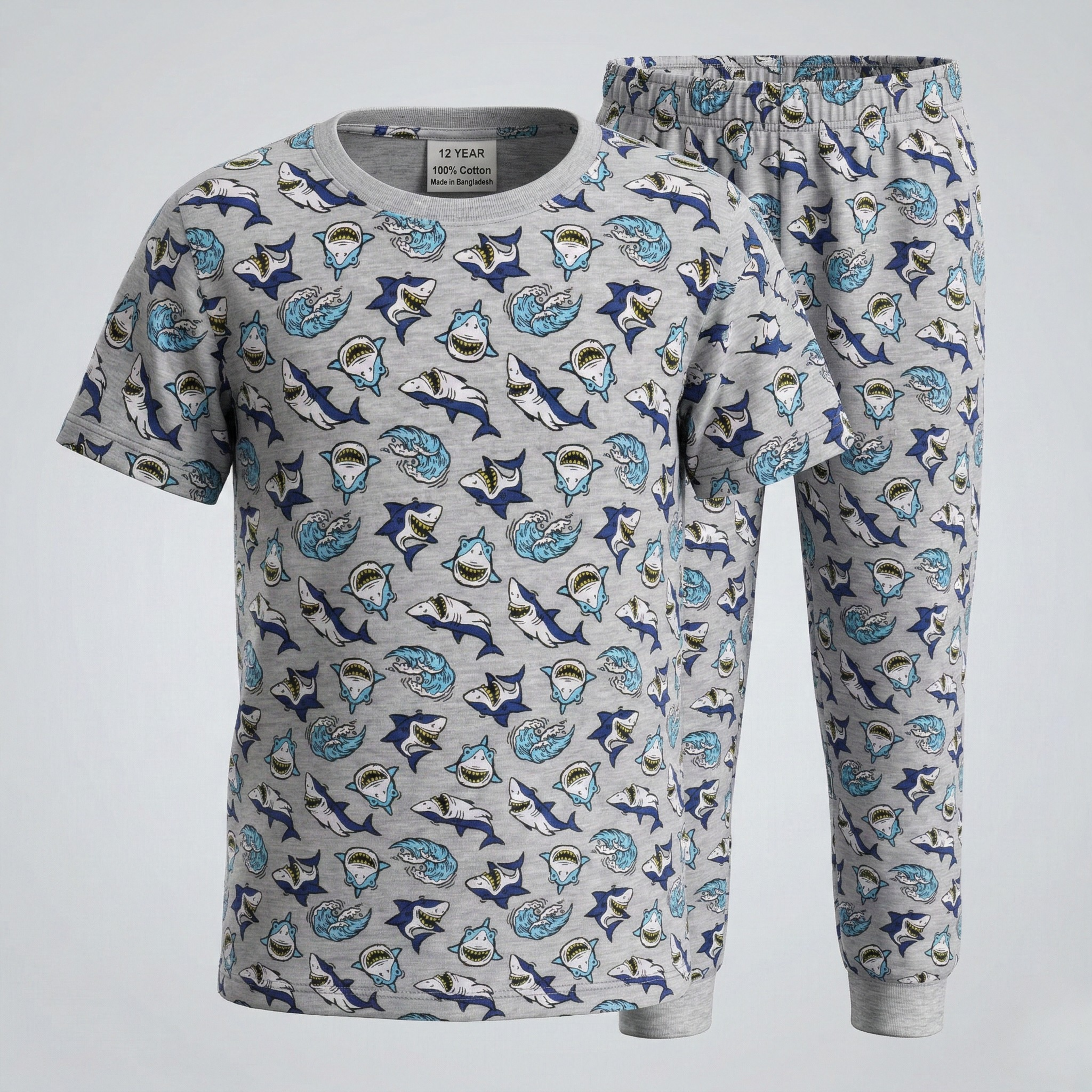 Sharks Gray L/S Pajamas
