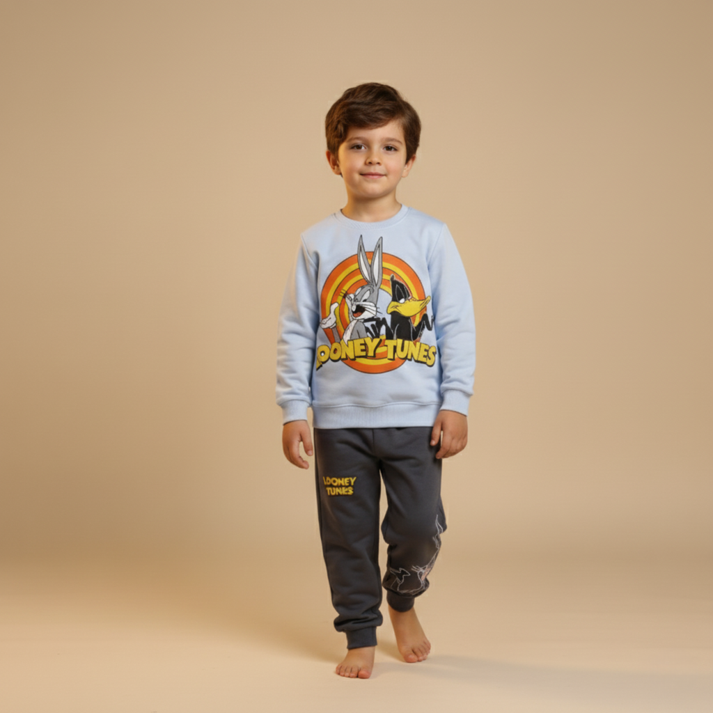 بيجامة كات ماري الوردية بأكمام طويلة (بنات)