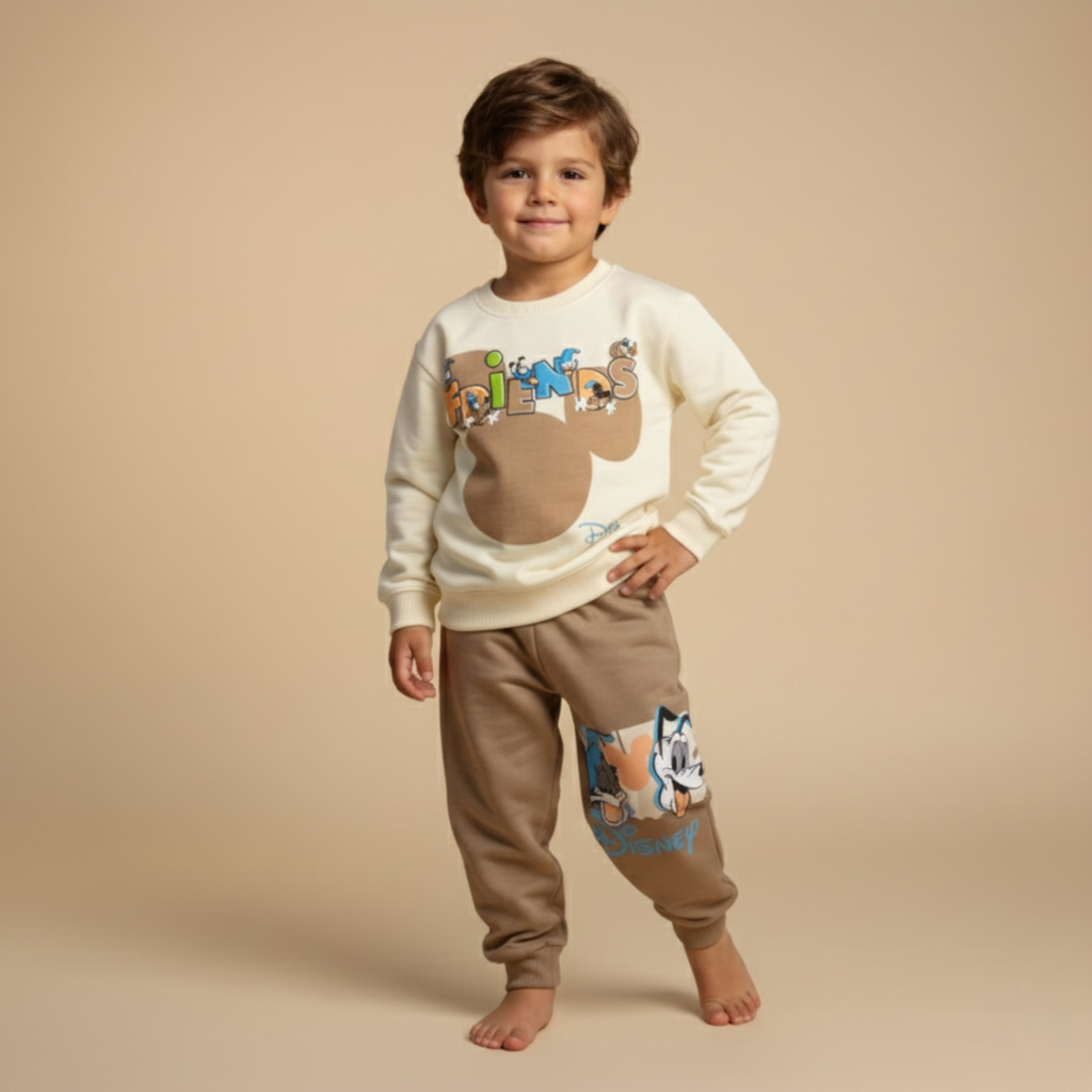 بيجامة كات ماري الوردية بأكمام طويلة (بنات)