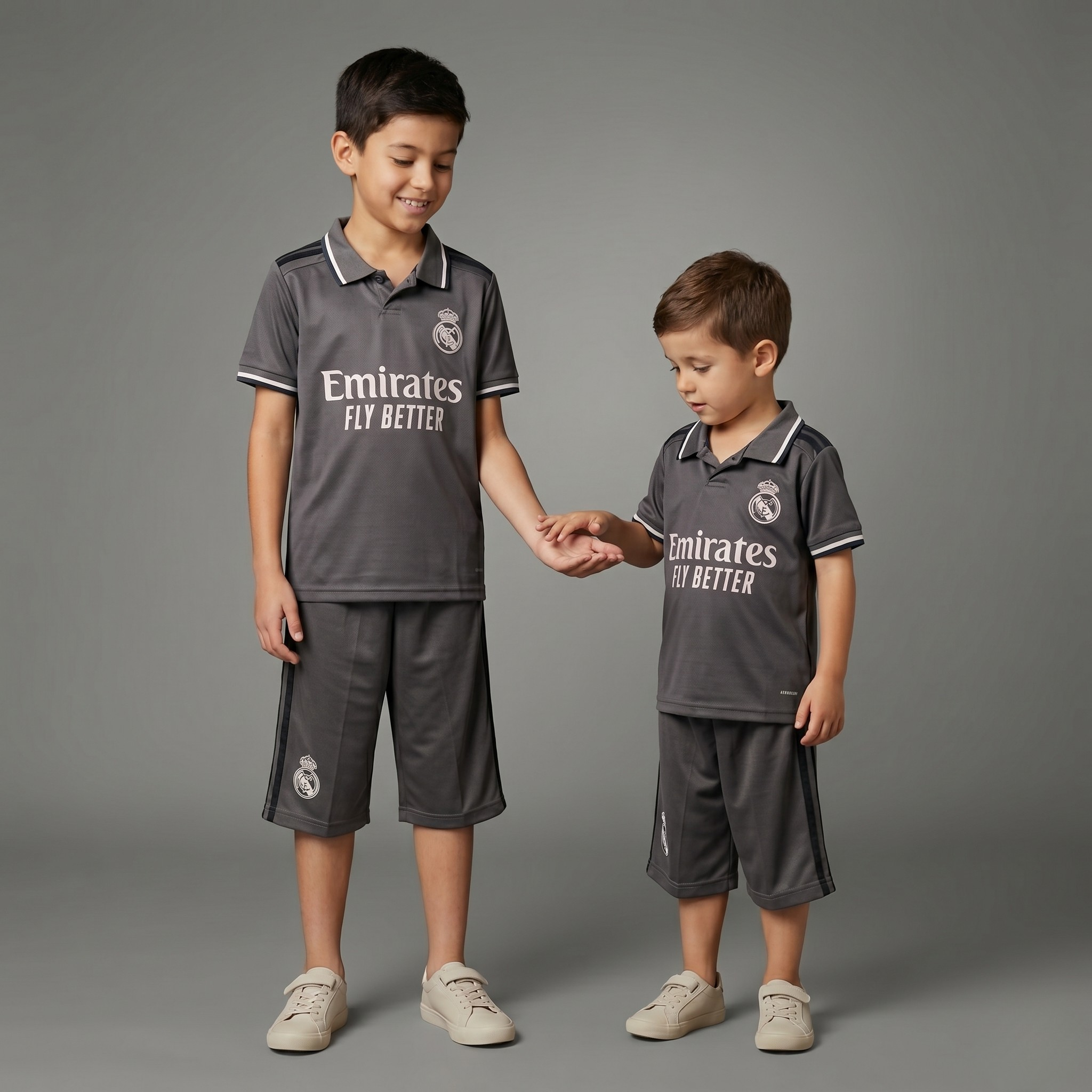 Real Madrid Grey Kids Bermuda