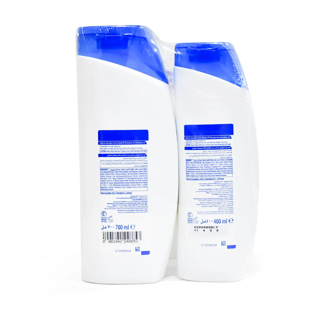 Head & Shoulders Oxygenated Charcoal Detox Anti-Dandruff Shampoo 700 ml + 400 ml