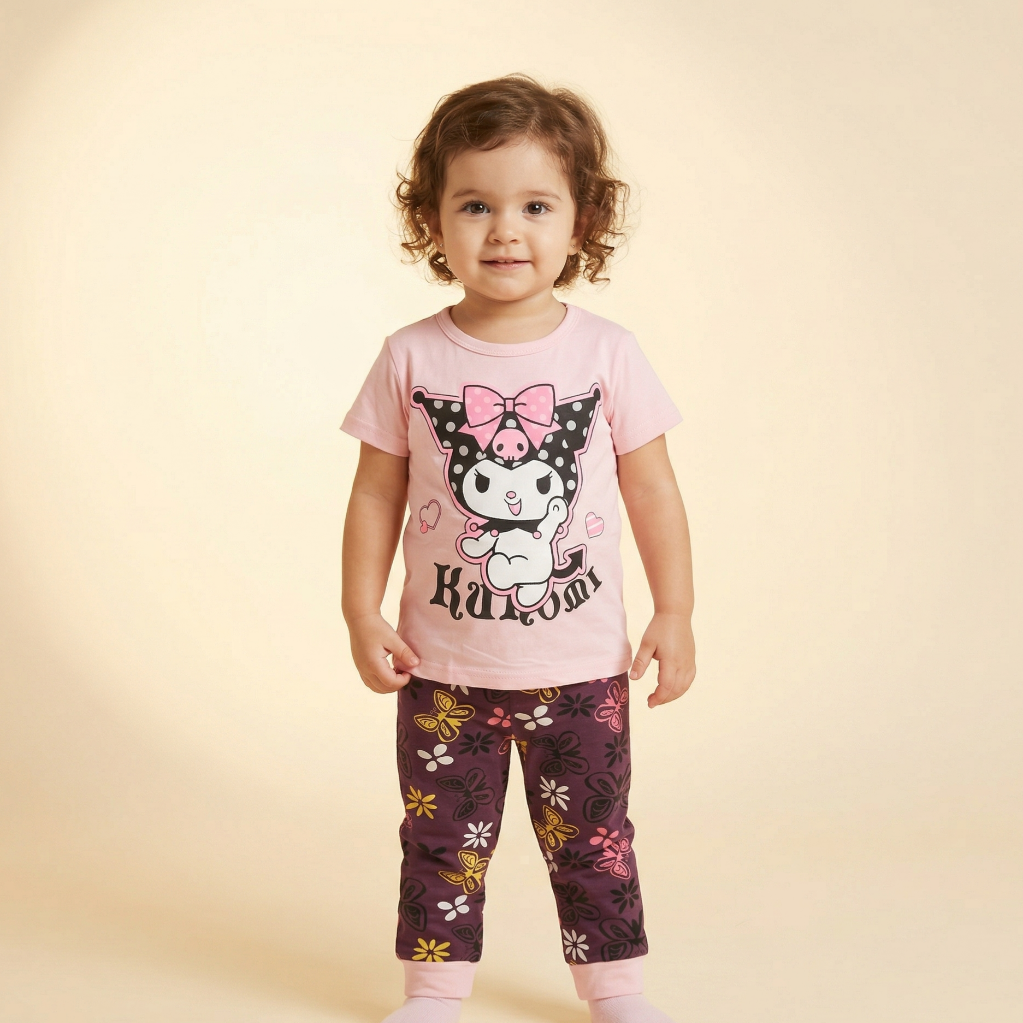 Excited Kuromi Kids H\S Pajamas