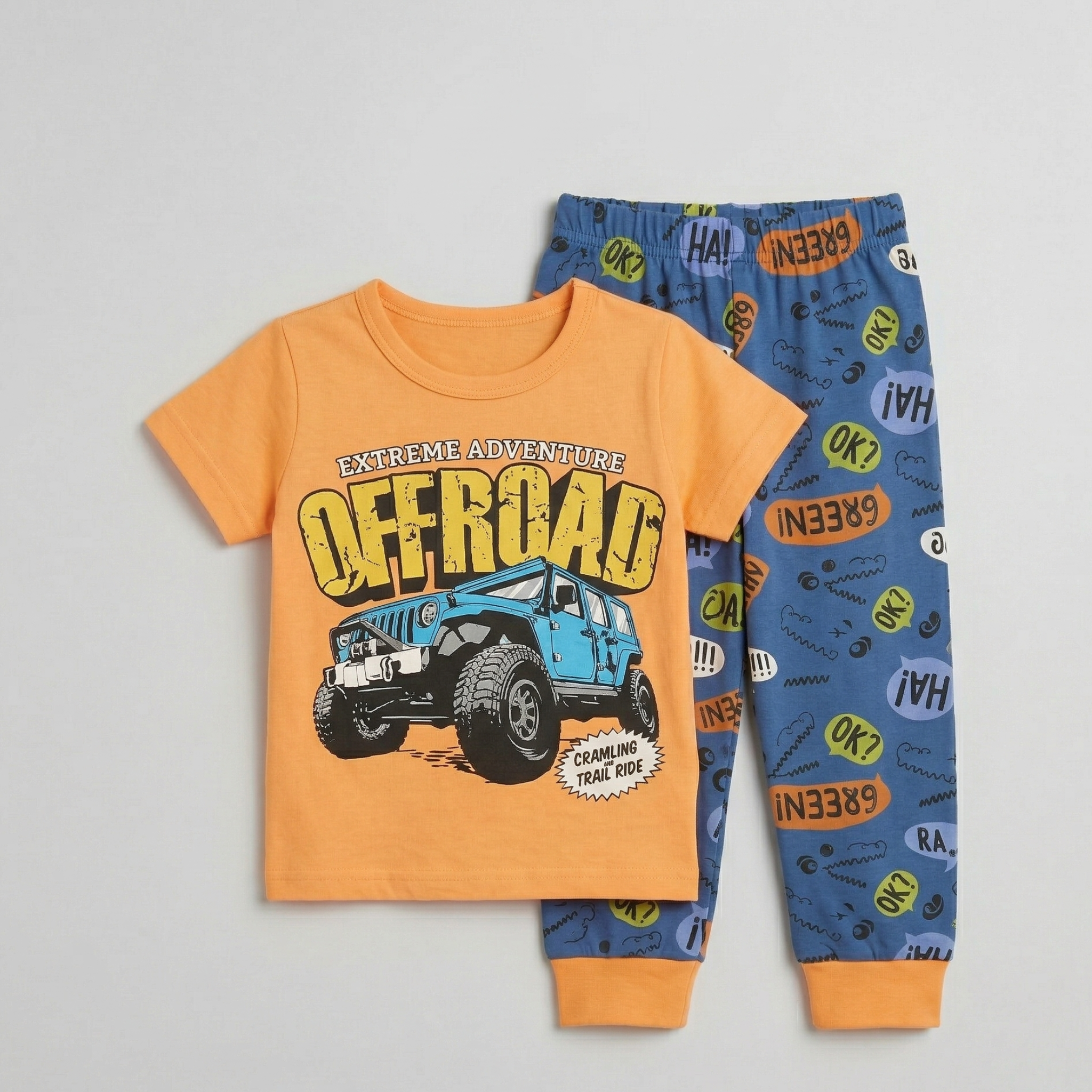 Offroad Orange Kids H\S Pajamas