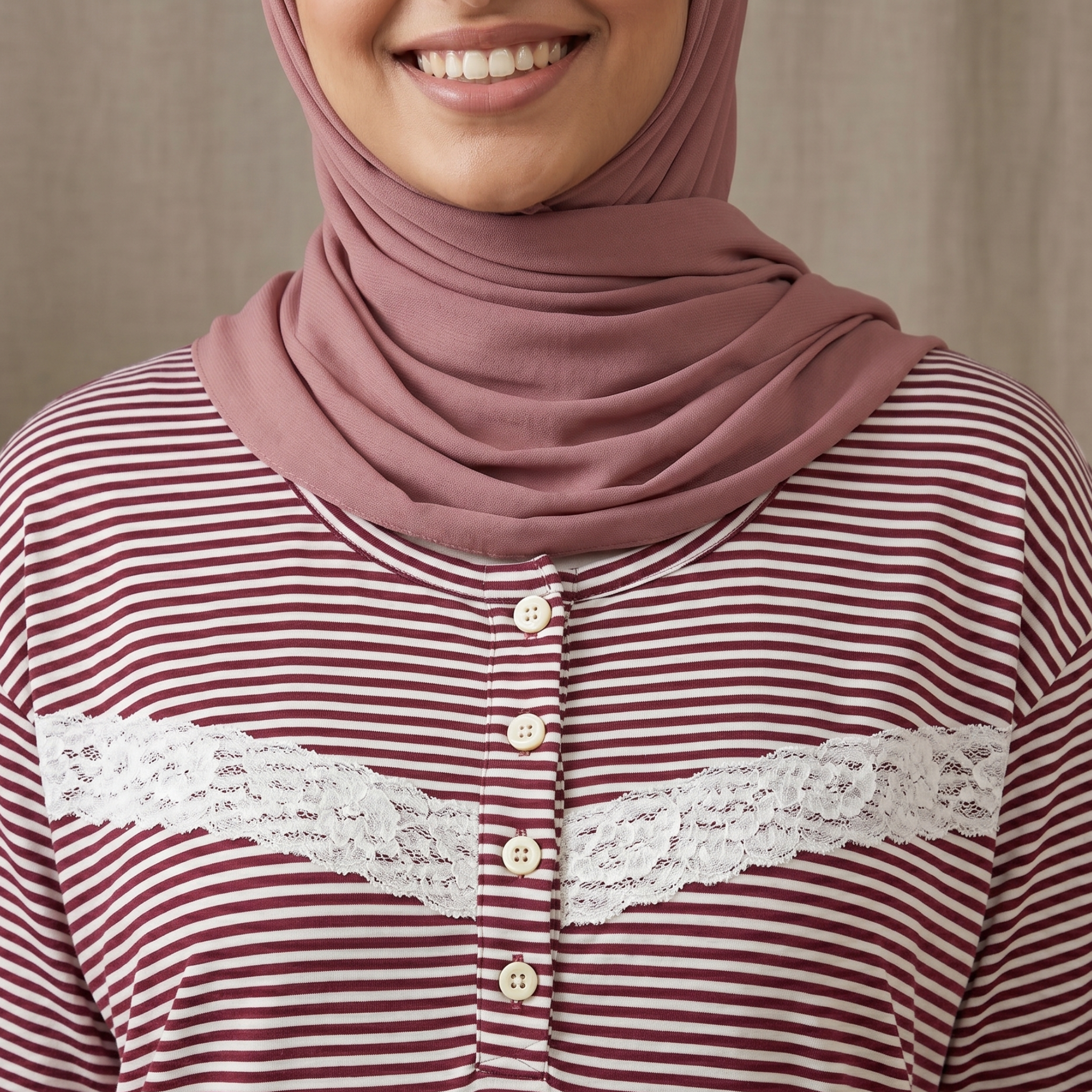 Womens Midi Stripes Red