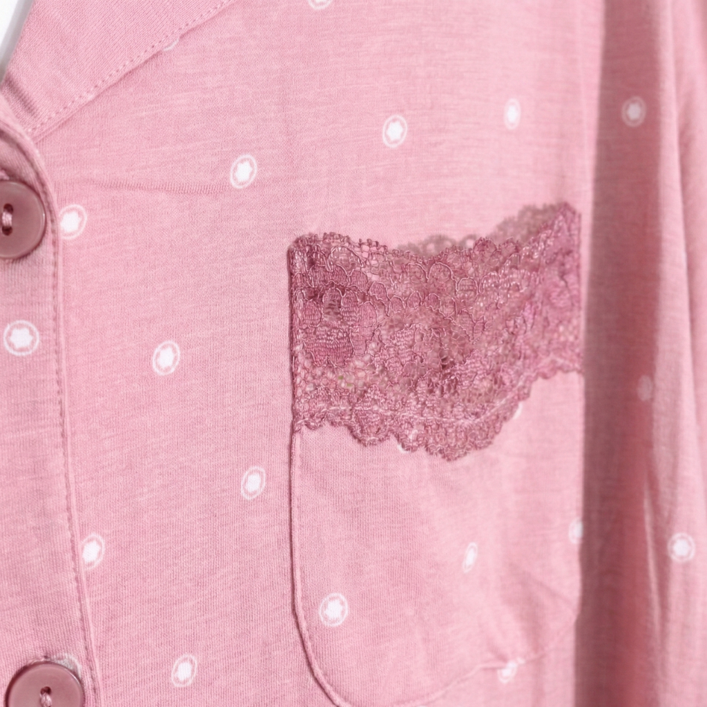 Womens Silk Pajama 2 Pcs Set 8053