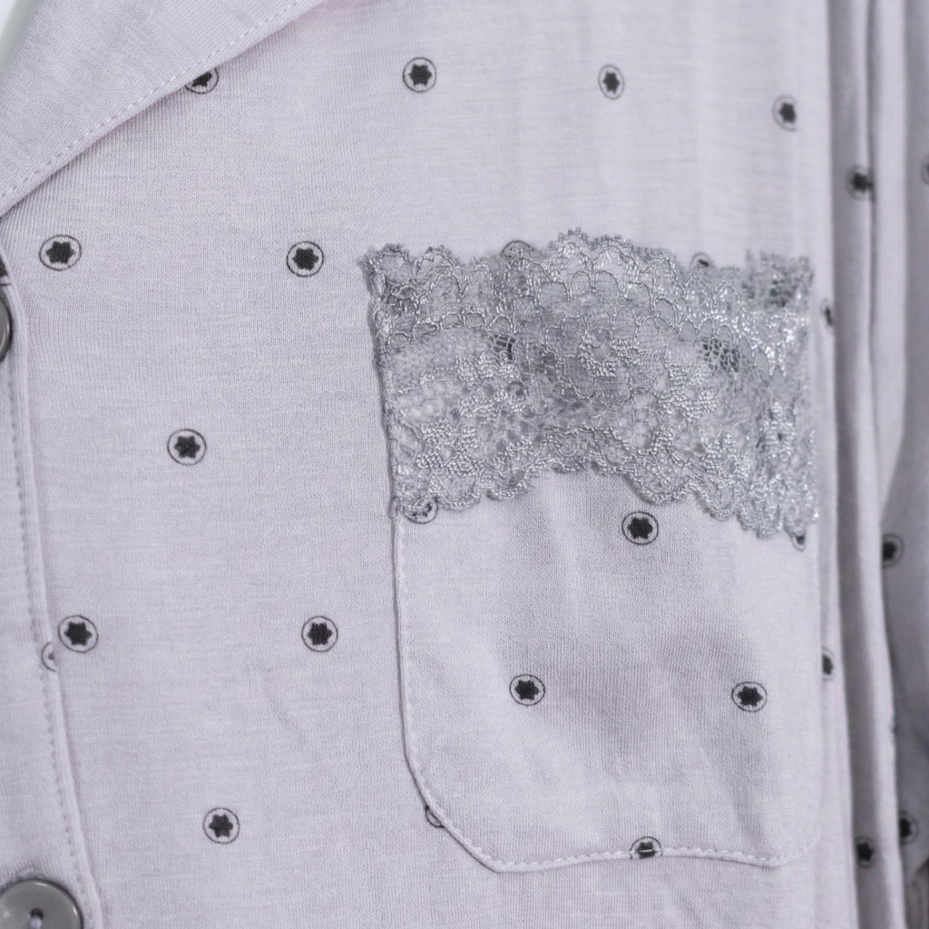 Womens Silk Pajama 2 Pcs Set 8053