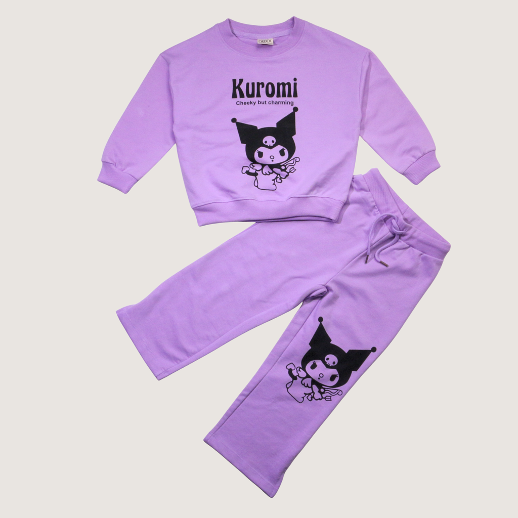 Kuromi Light Purple Long-Sleeves Pajamas (Girls)
