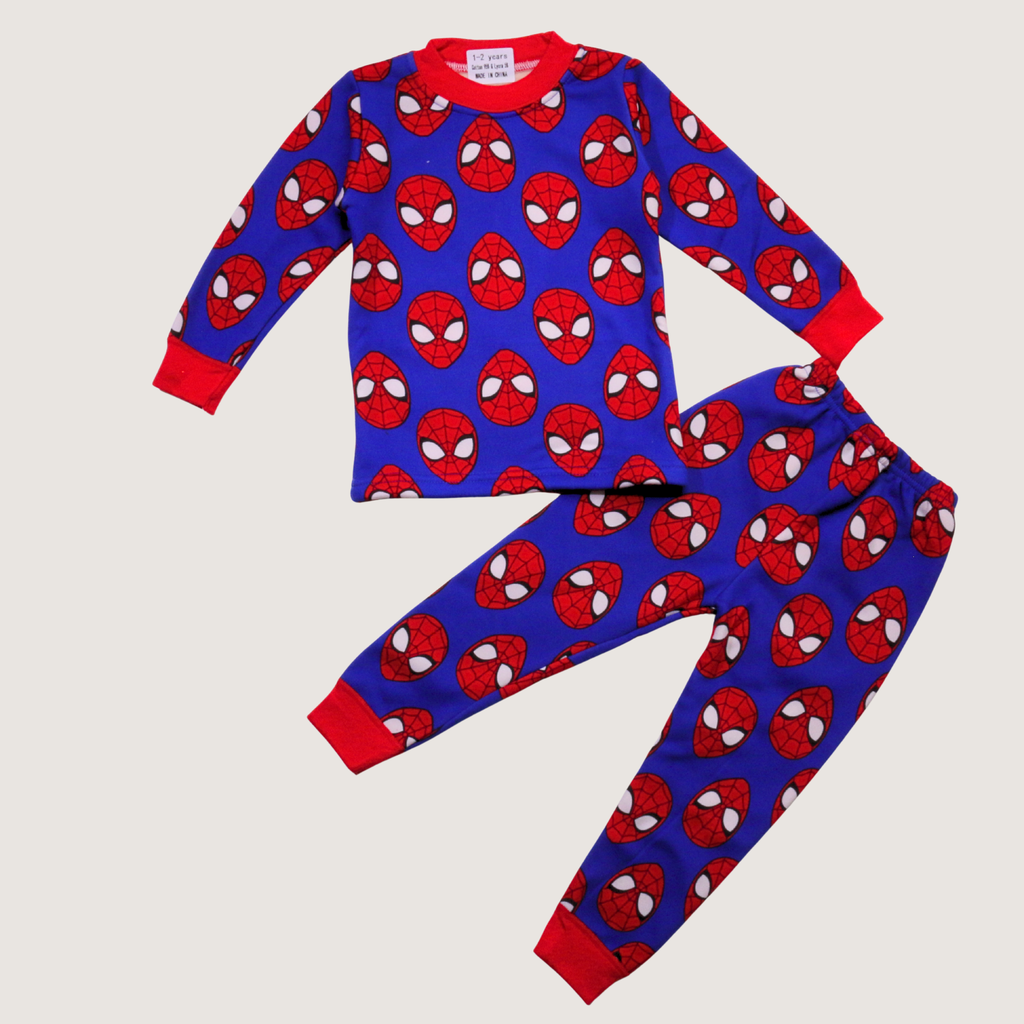 Spiderman Red Blue Long-Sleeves Pajamas (Boys)