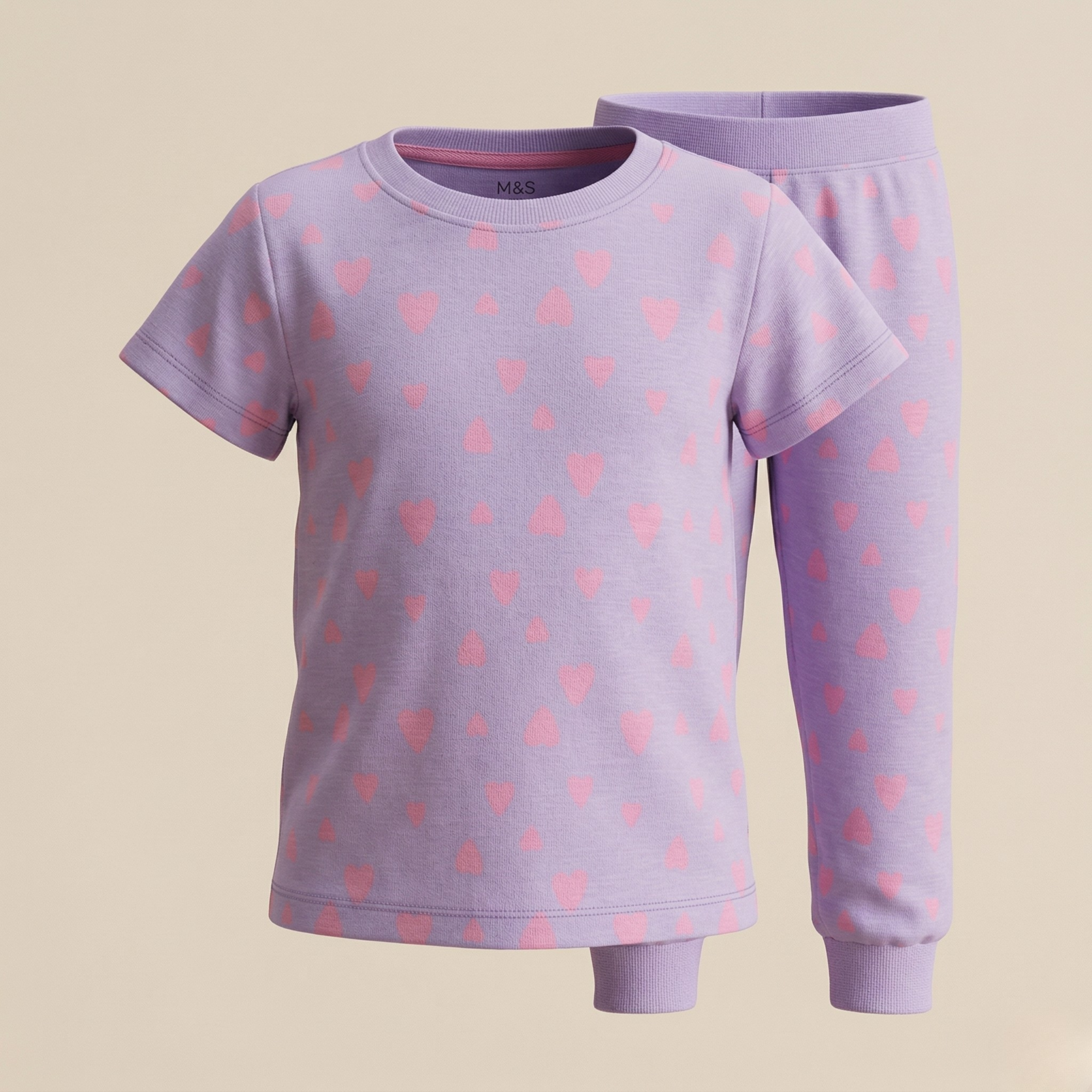 Pinkhearts Purple Kids H/S Pajamas