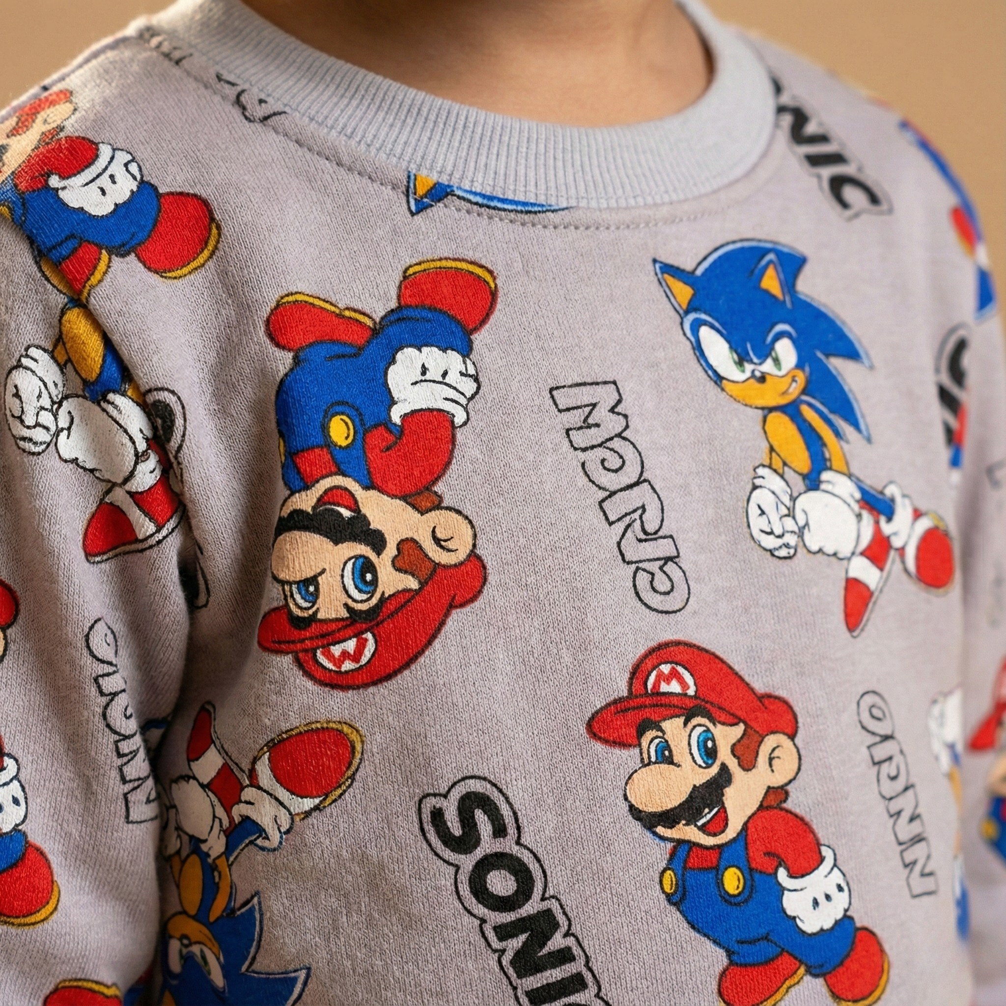 بيجامات سونيك ماريو الحرارية بأكمام طويلة (للأولاد)