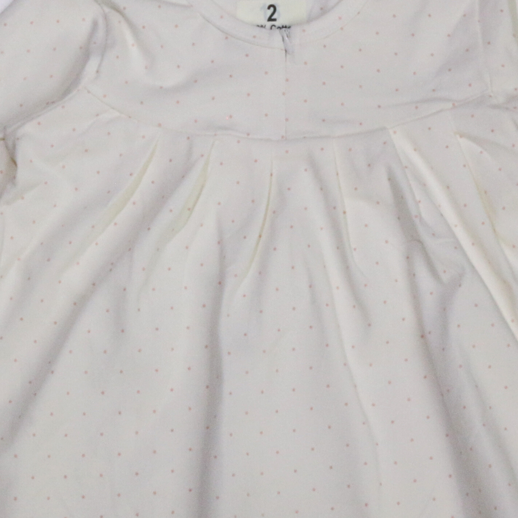 CLASSIC - Dots White Long-Sleeves Fleece Pajamas (Girls)