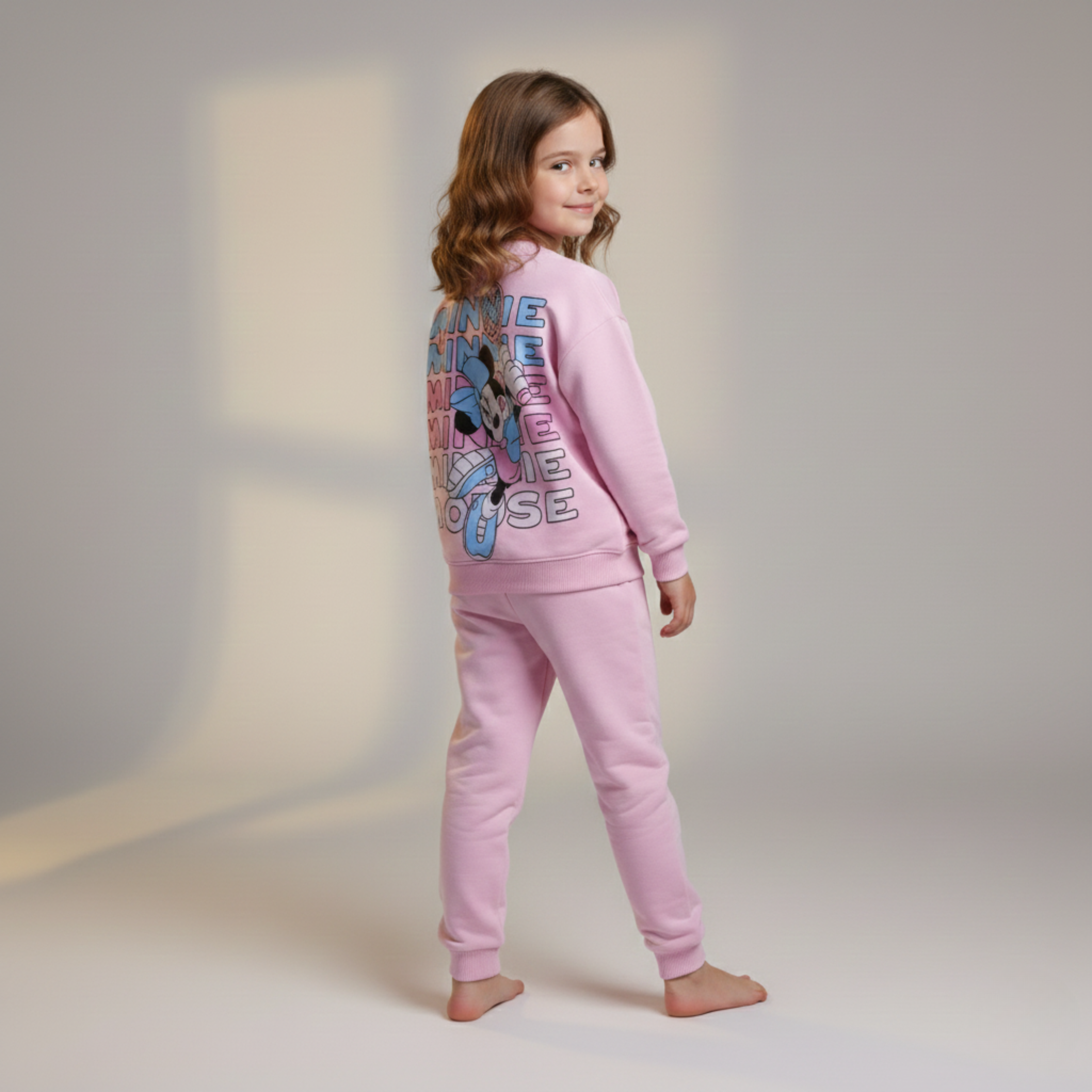 بيجامة كات ماري الوردية بأكمام طويلة (بنات)