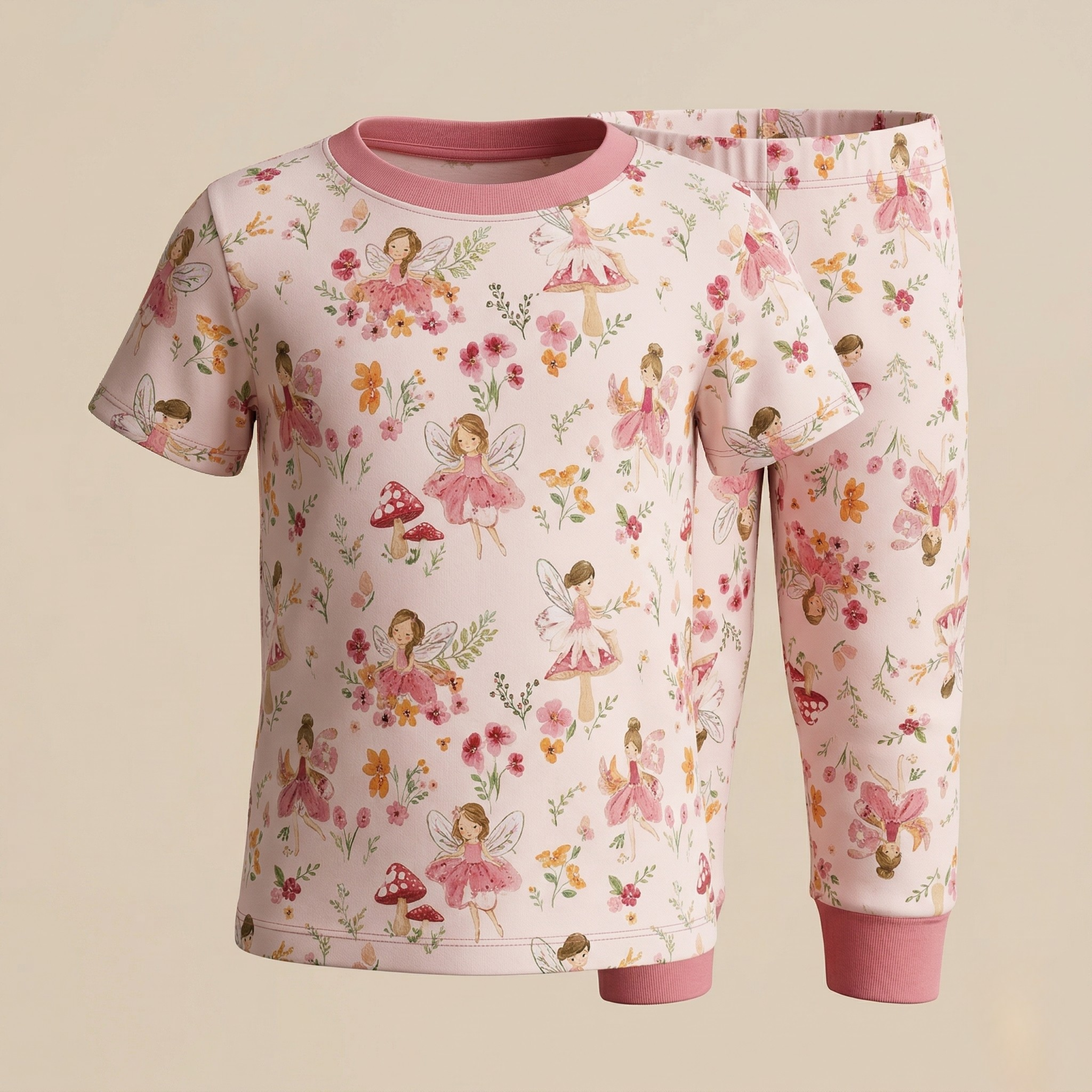 Fairy White Kids H/S Pajamas