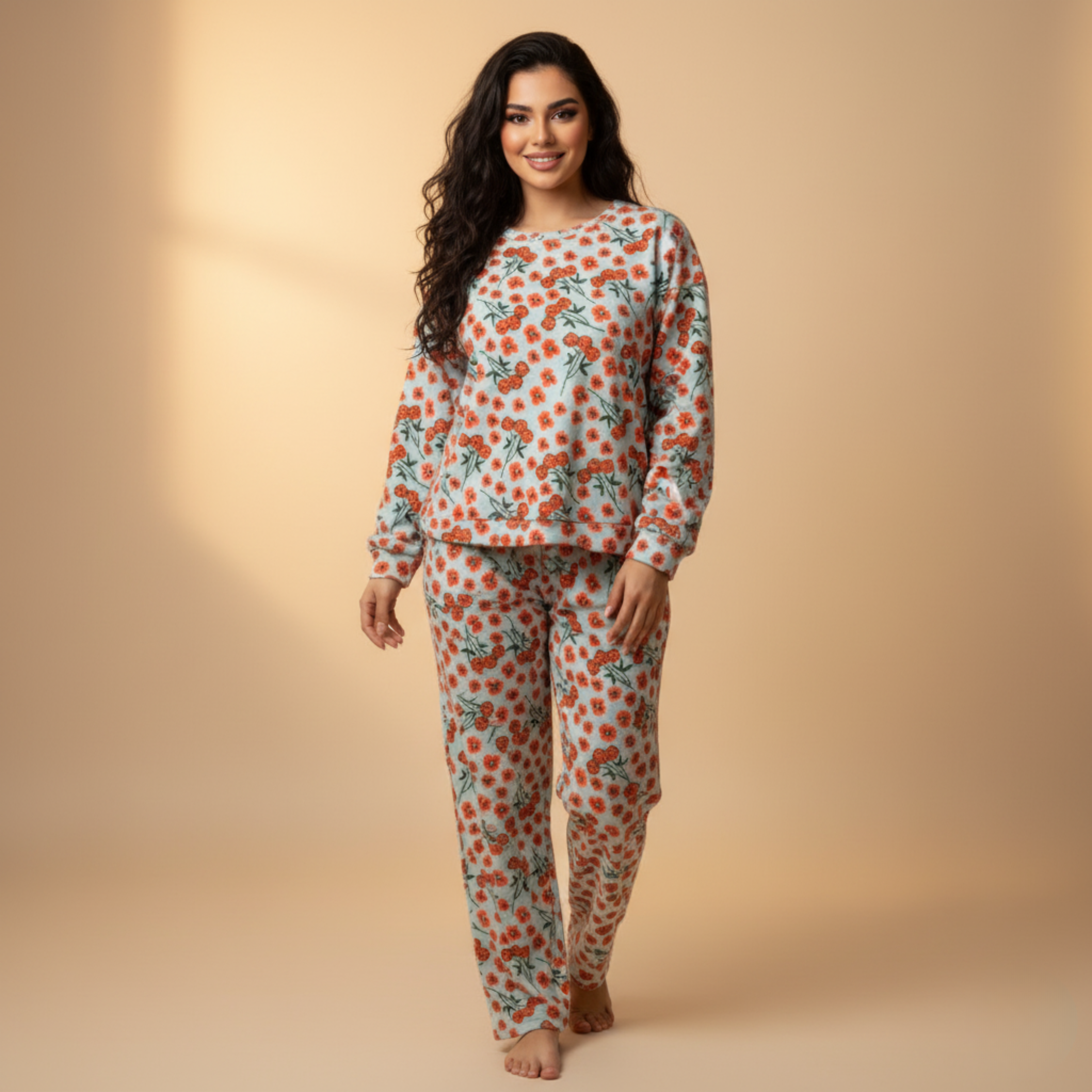 بيجامات قلوب بيضاء نسائية