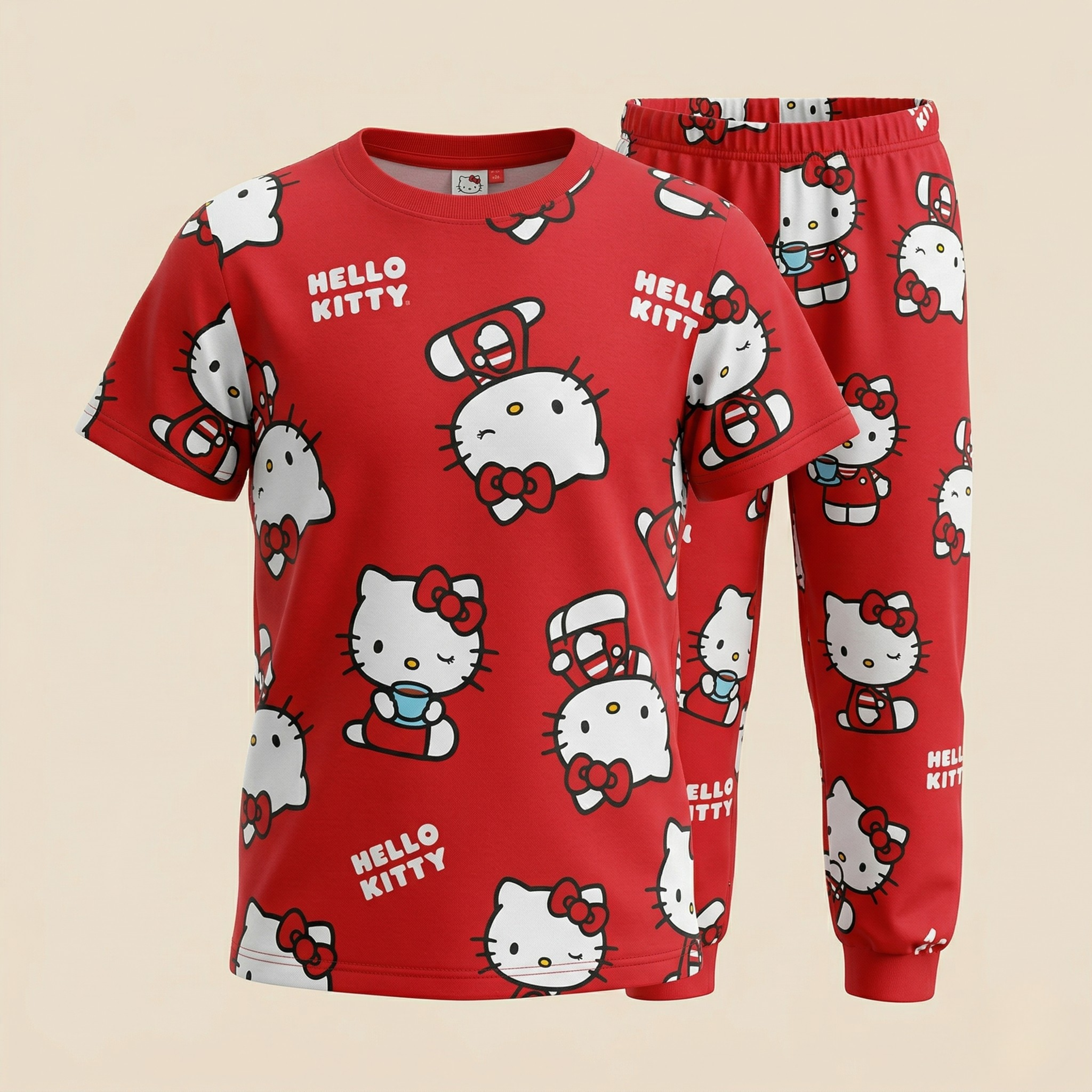 Kitty Red Kids H/S Pajamas