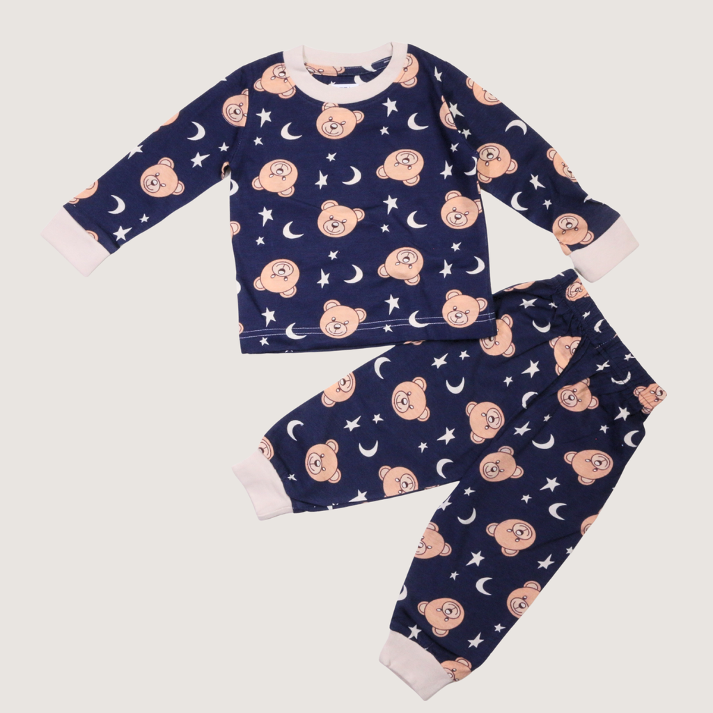 MISBAH - Night Teddy Blue Long-Sleeves Pajamas (Boys)