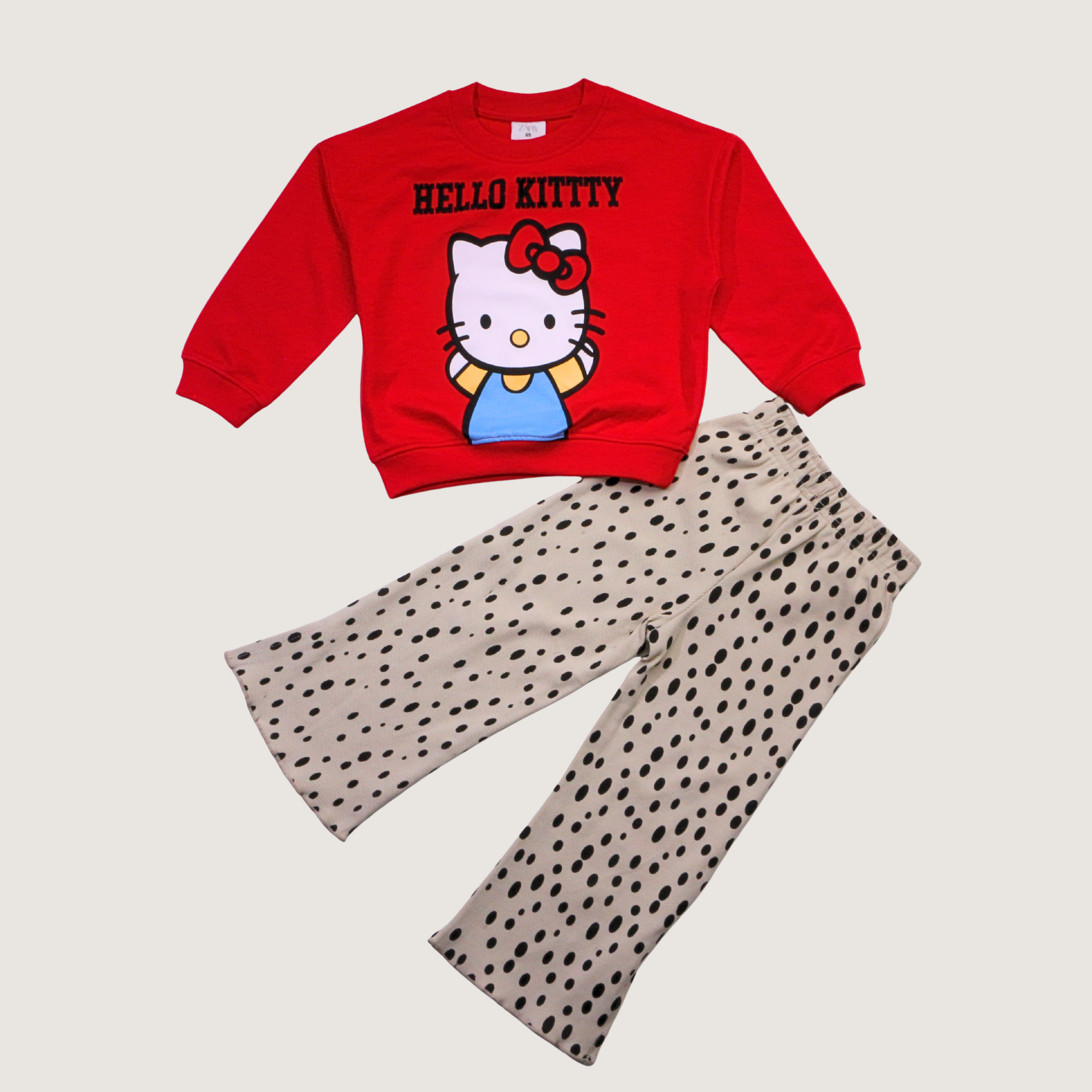 بيجامة كات ماري الوردية بأكمام طويلة (بنات)