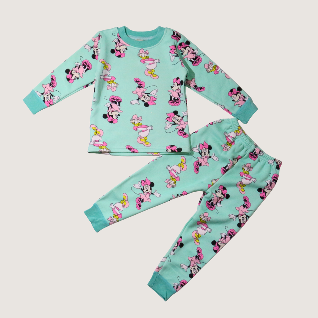 Minnie Green Long-Sleeves Pajamas (Girls)