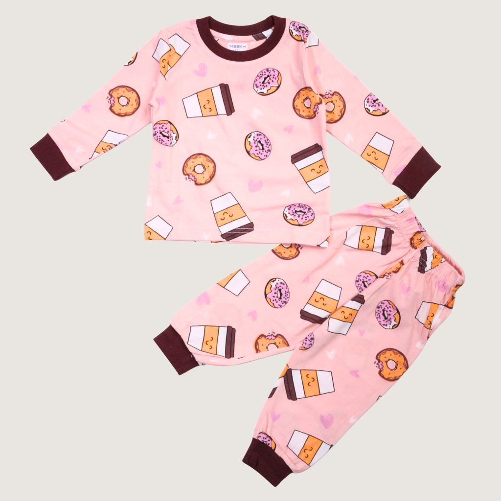 MISBAH - Donut Pink Long-Sleeves Pajamas (Girls)