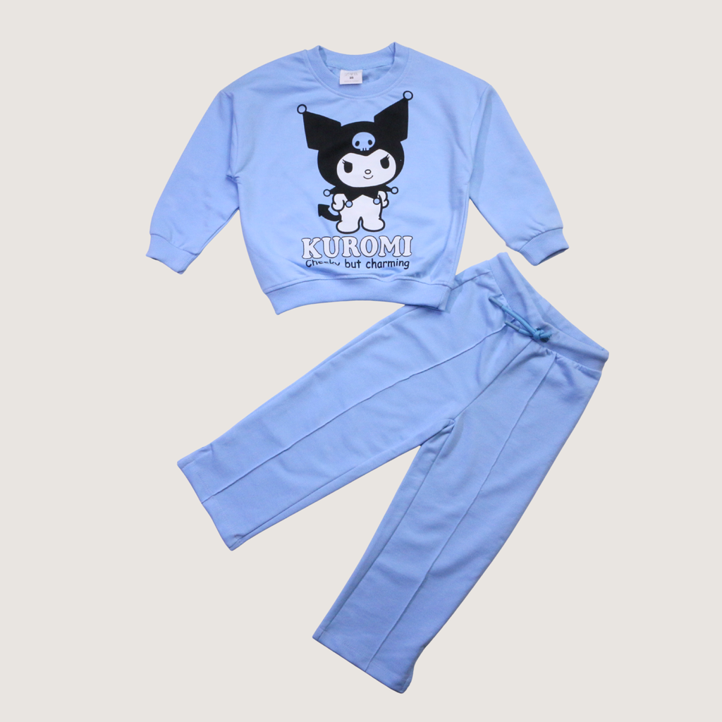 Kuromi Blue Long-Sleeves Pajamas (Girls)