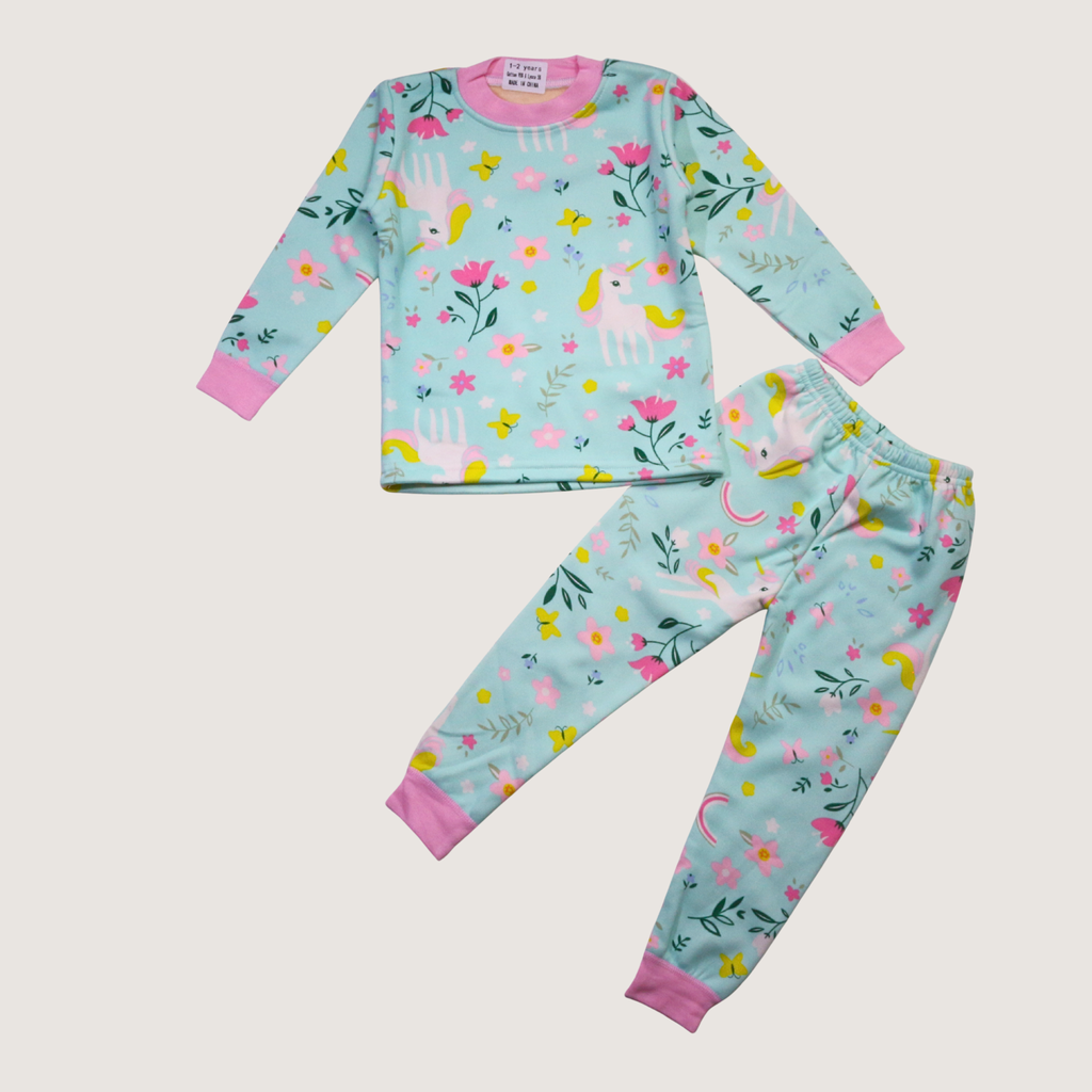 بيجامة كات ماري الوردية بأكمام طويلة (بنات)