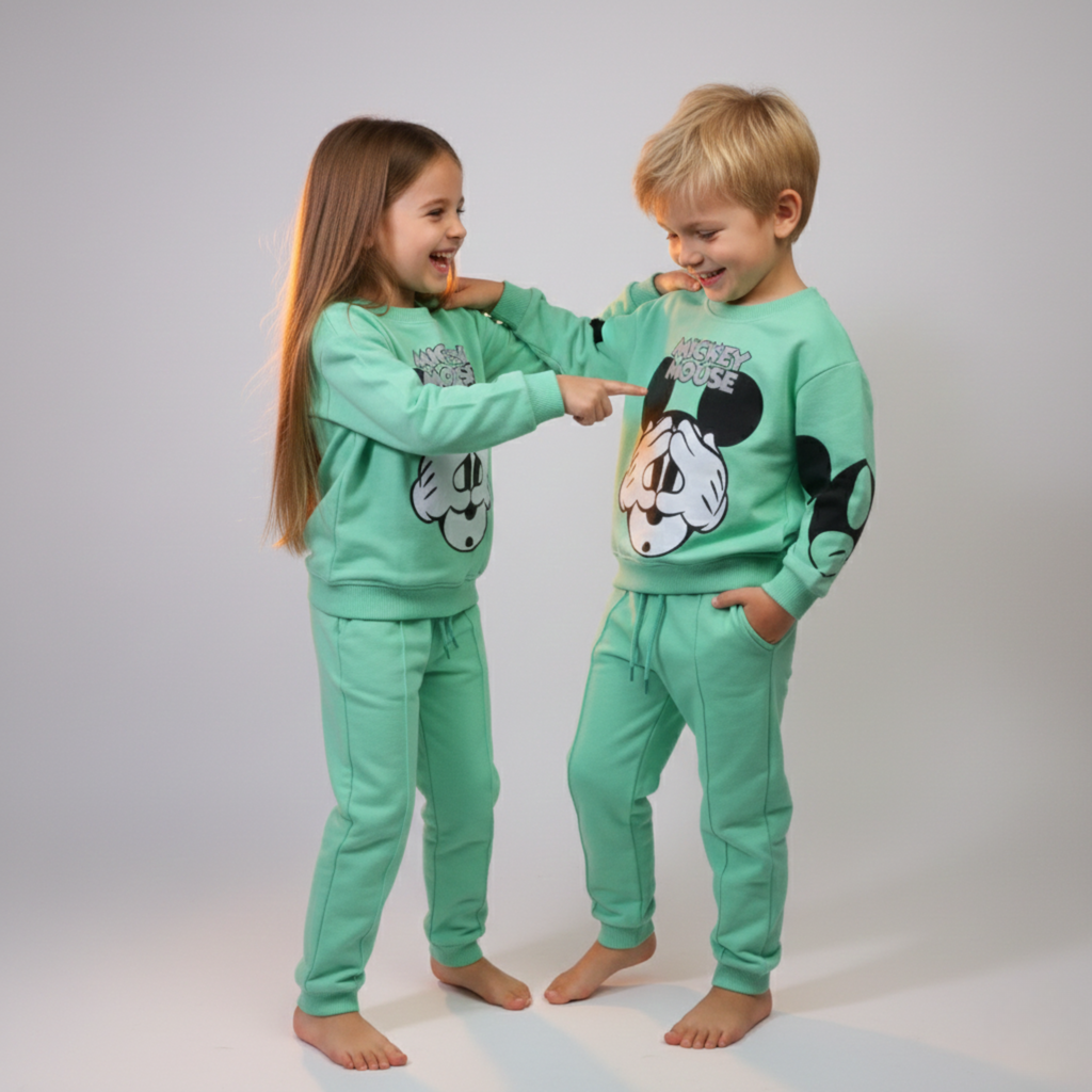 بيجامة كات ماري الوردية بأكمام طويلة (بنات)