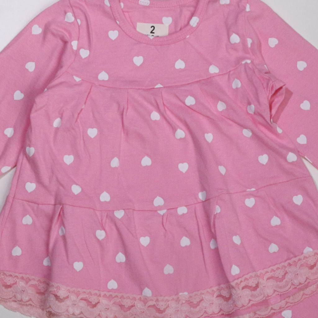 بيجامة كات ماري الوردية بأكمام طويلة (بنات)