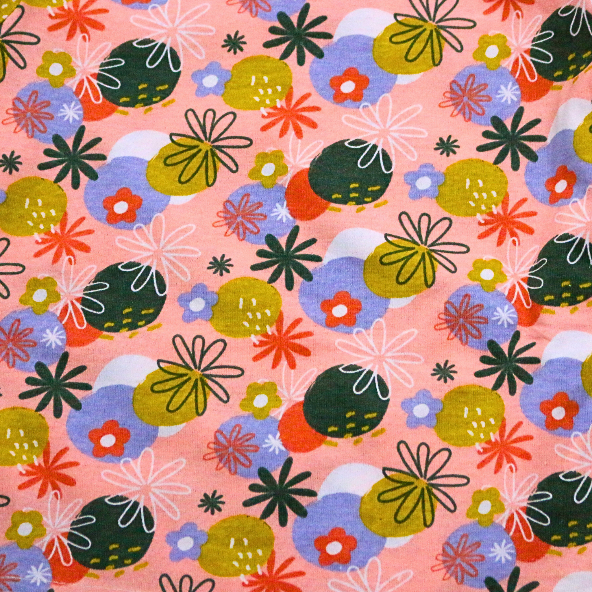 مصباح - بيجامة وردية بأكمام طويلة مزينة بالزهور (بنات)