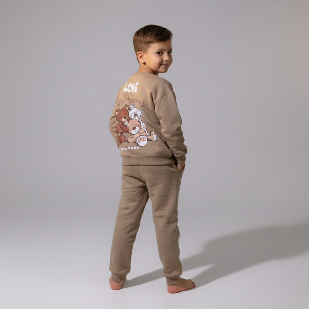 بيجامة كات ماري الوردية بأكمام طويلة (بنات)