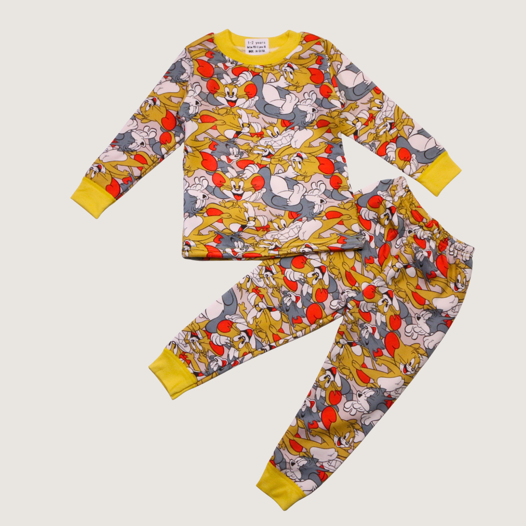 Tom & Jerry Yellow Long-Sleeves Pajamas (Boys)