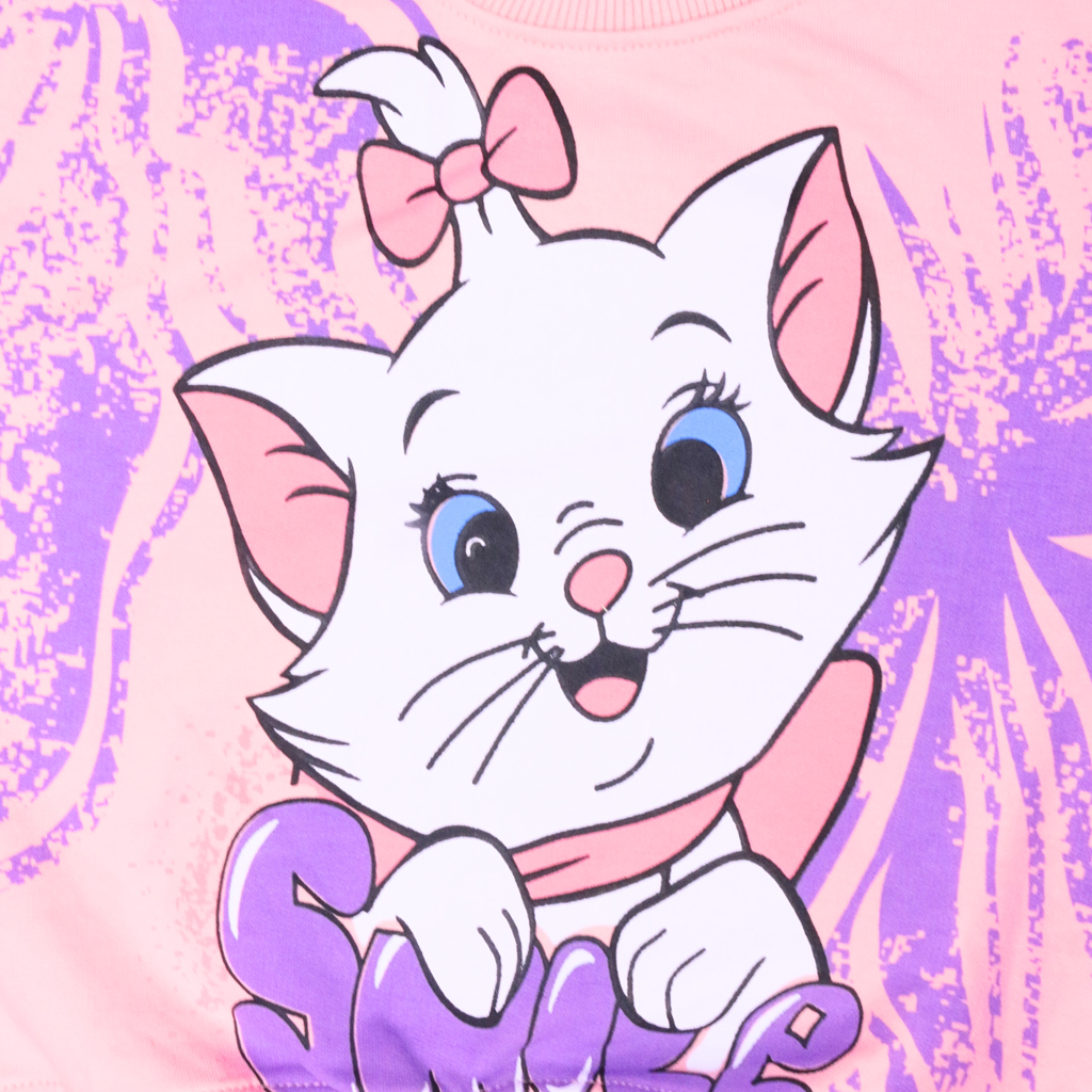 بيجامة كات ماري الوردية بأكمام طويلة (بنات)