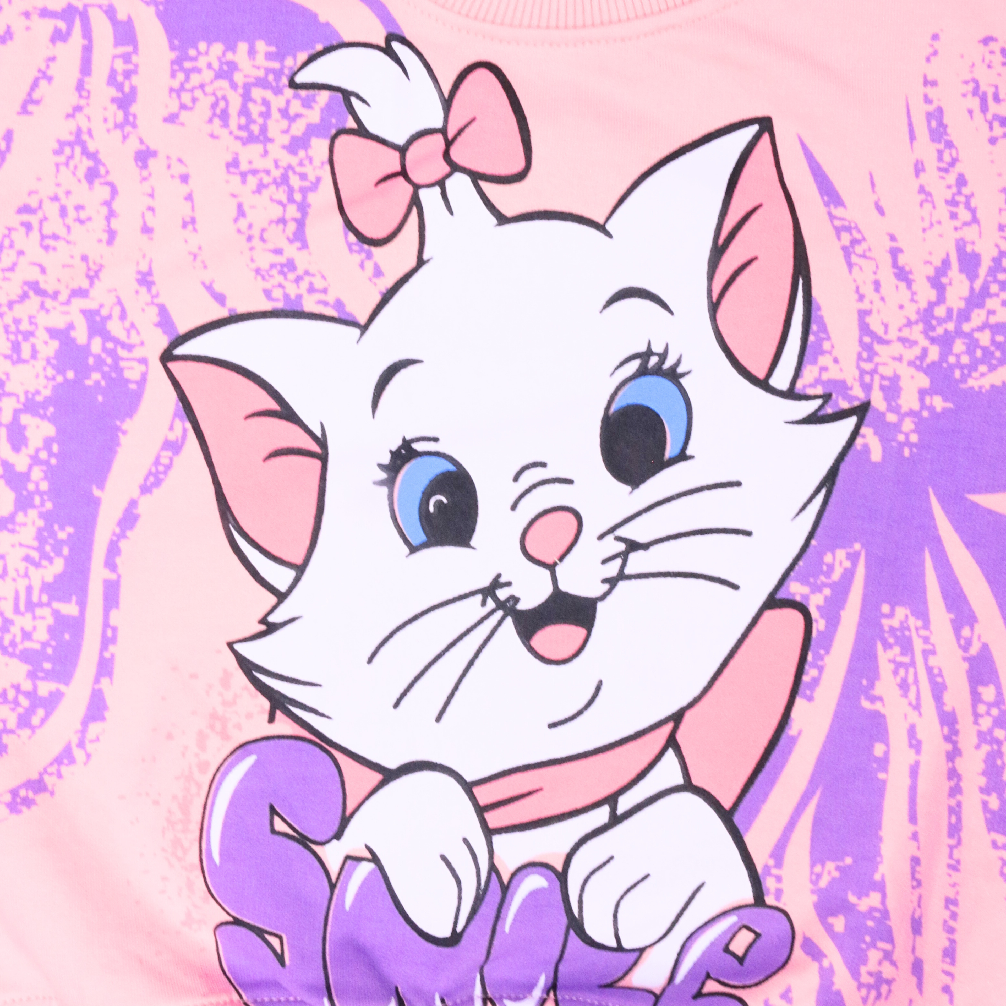 بيجامة كات ماري الوردية بأكمام طويلة (بنات)