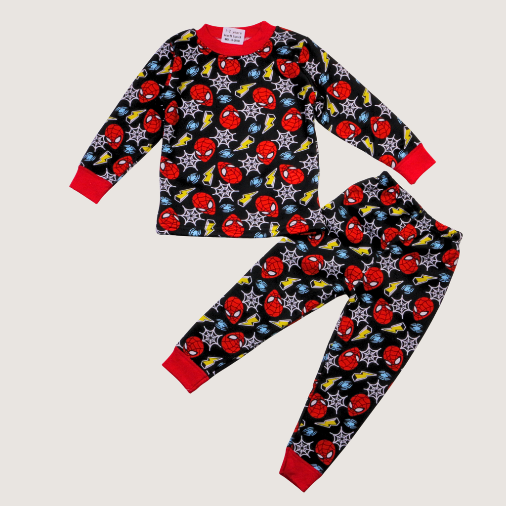 Spiderman Black Long-Sleeves Pajamas (Boys)