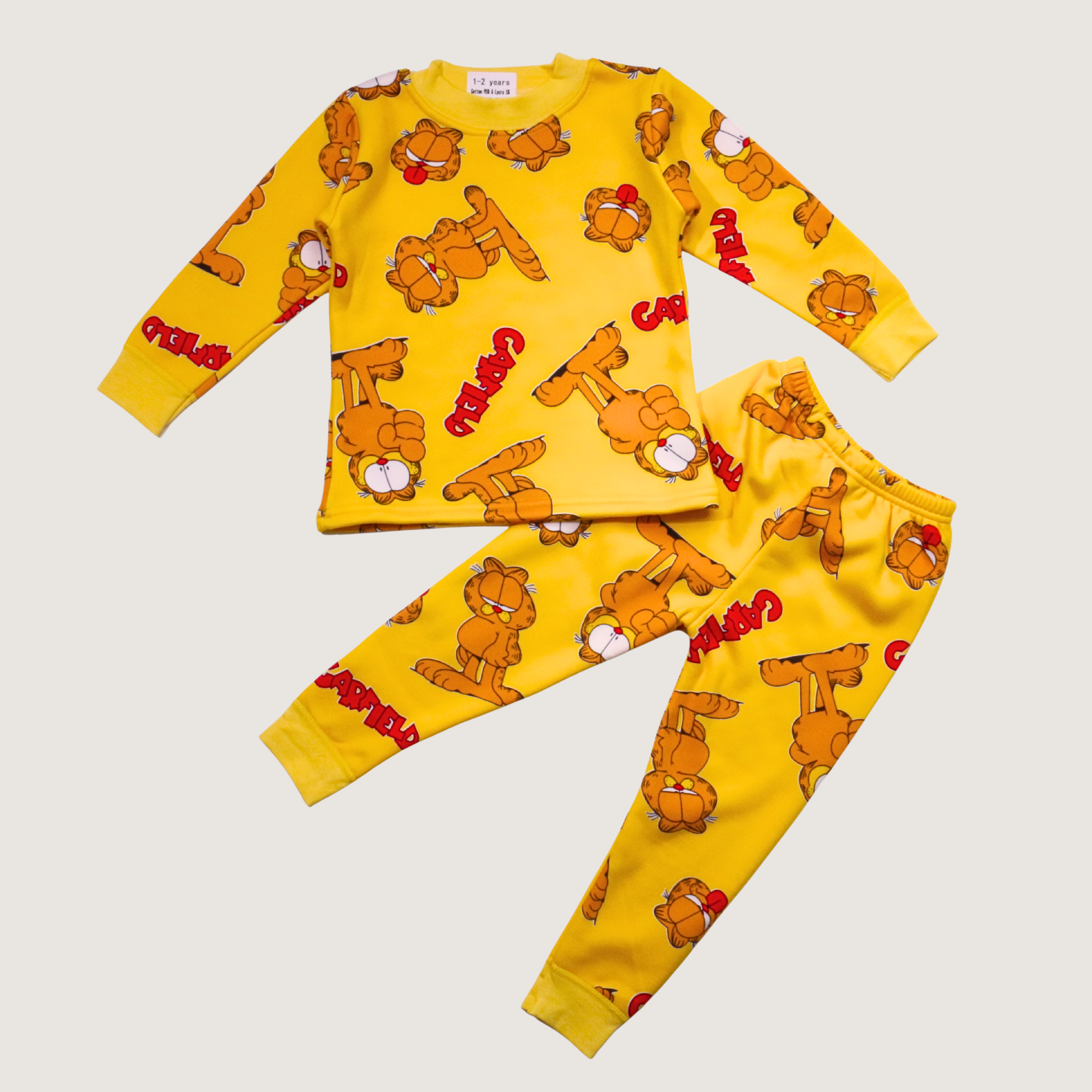 بيجامة كات ماري الوردية بأكمام طويلة (بنات)