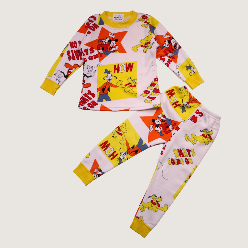 بيجامة كات ماري الوردية بأكمام طويلة (بنات)