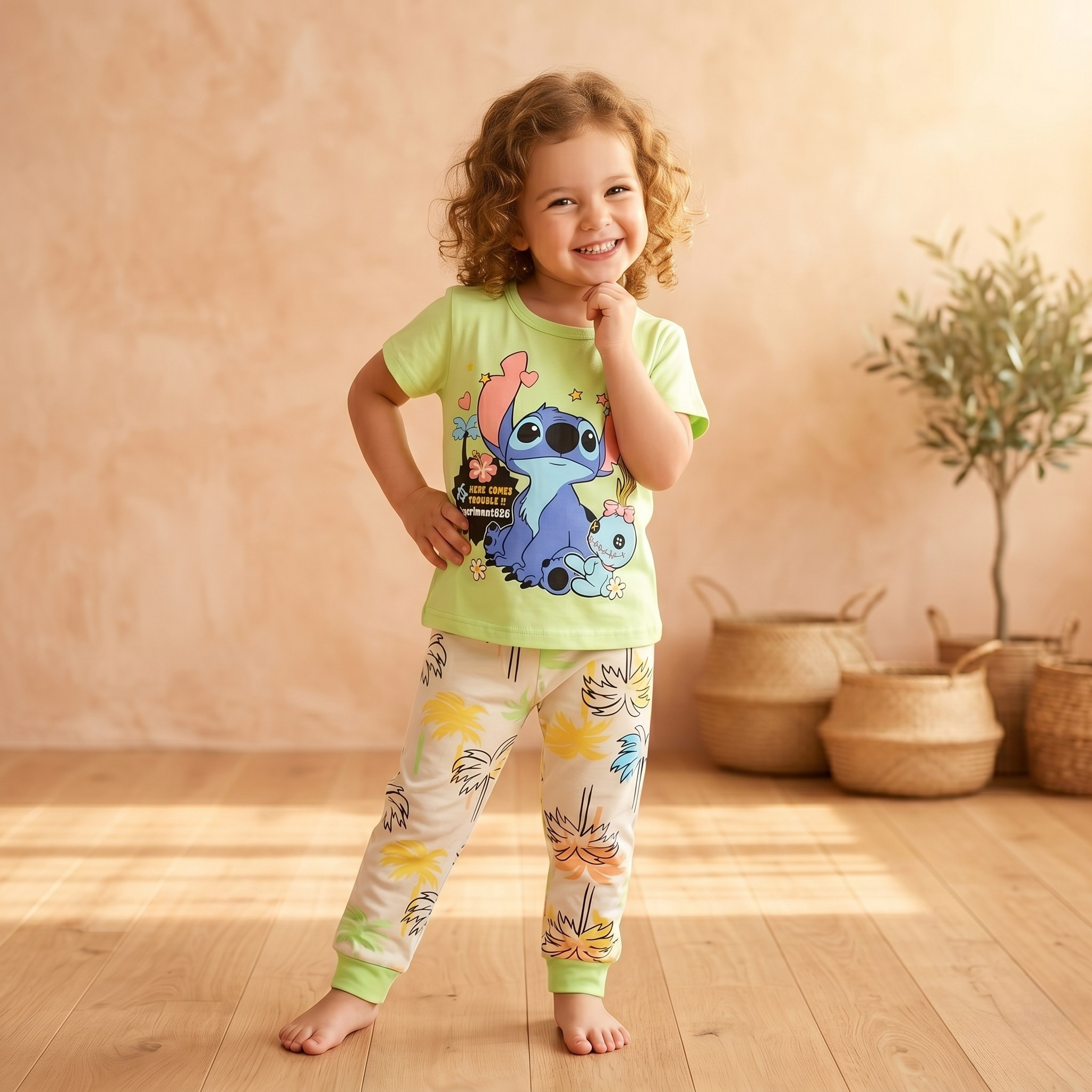 Stitch Green Kids H\S Pajamas