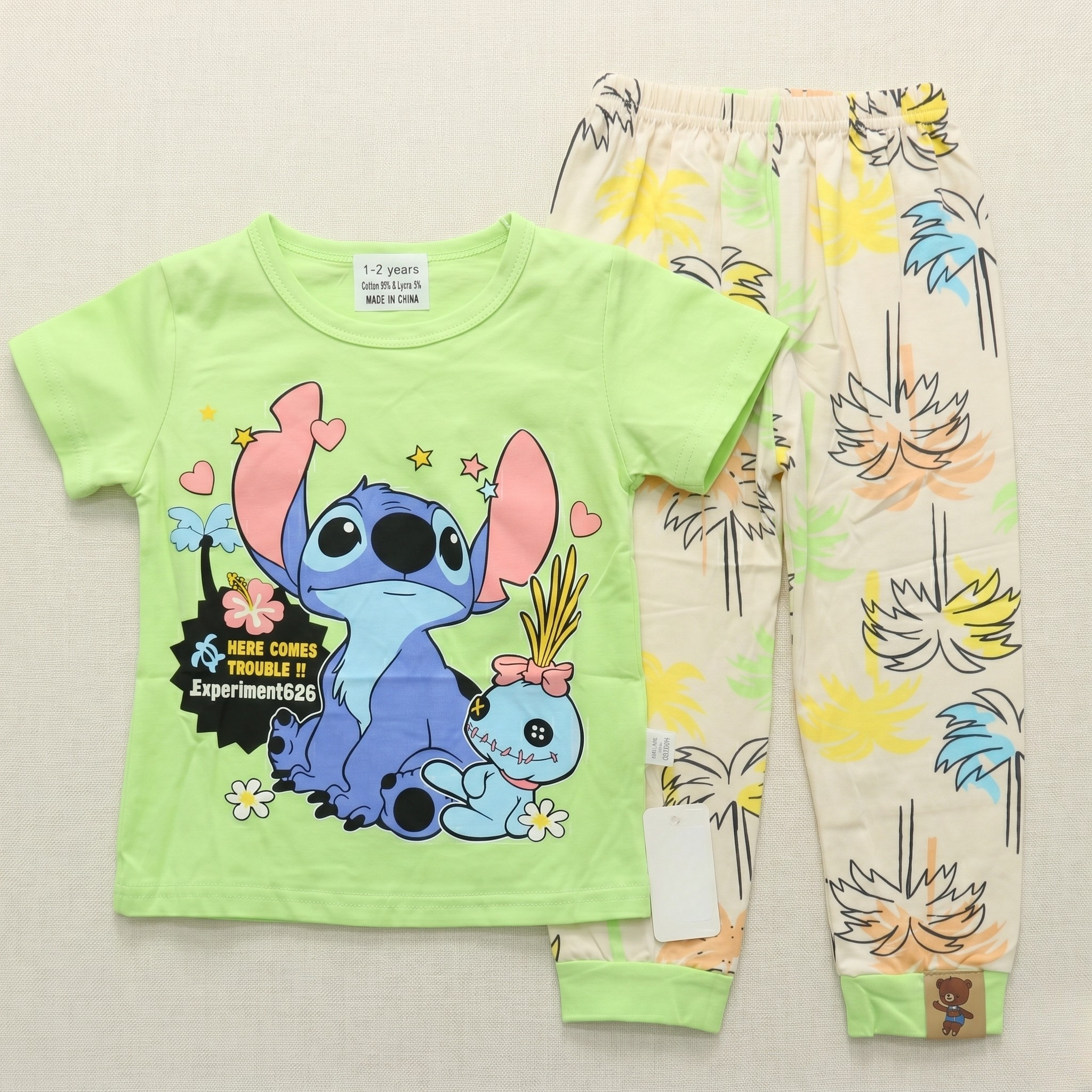 Stitch Green Kids H\S Pajamas