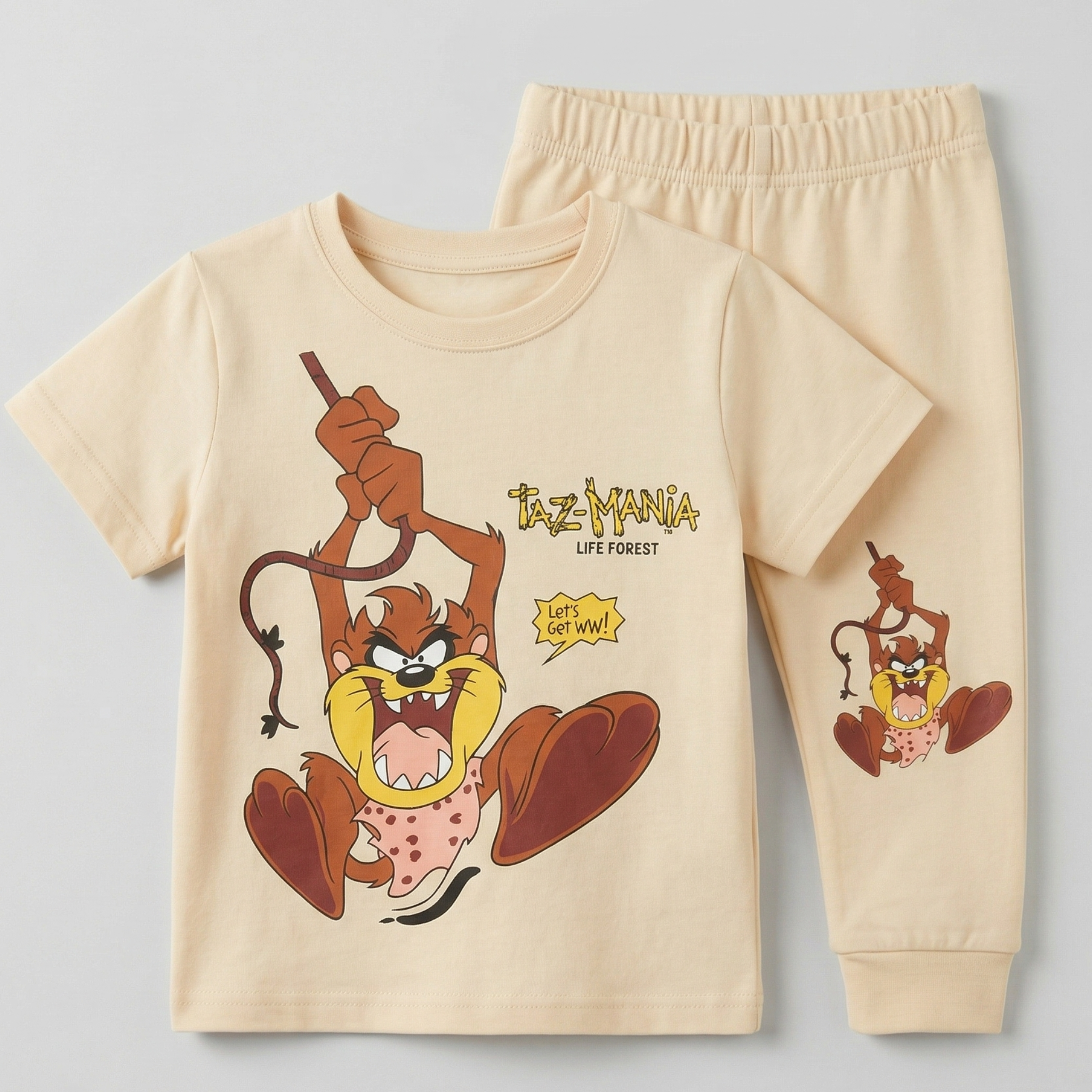 Tazmania Cream Kids H\S Pajamas