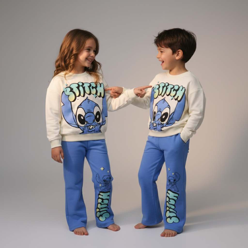 بيجامة كات ماري الوردية بأكمام طويلة (بنات)