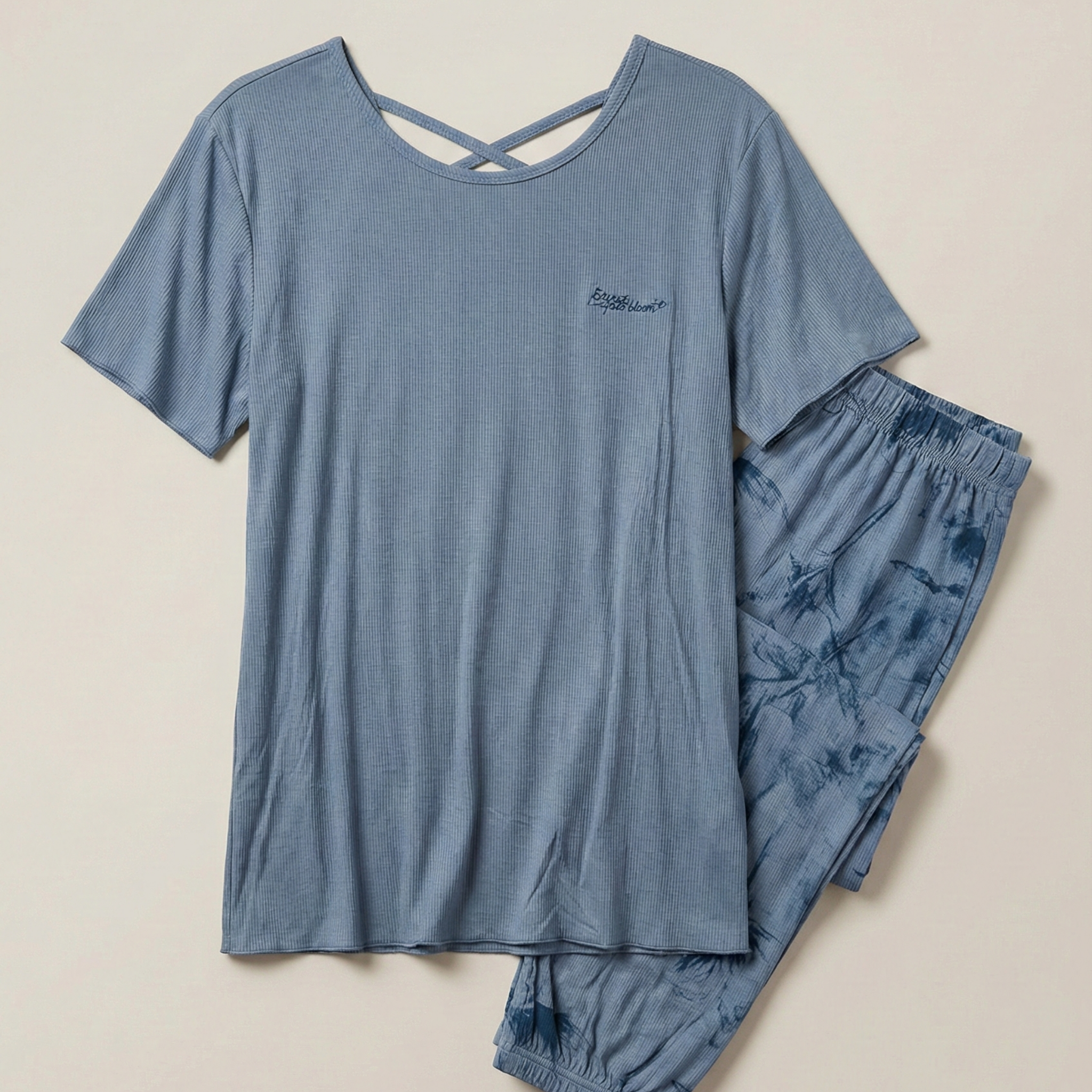 Womens Silk Pajama 2 Pcs Set 8125