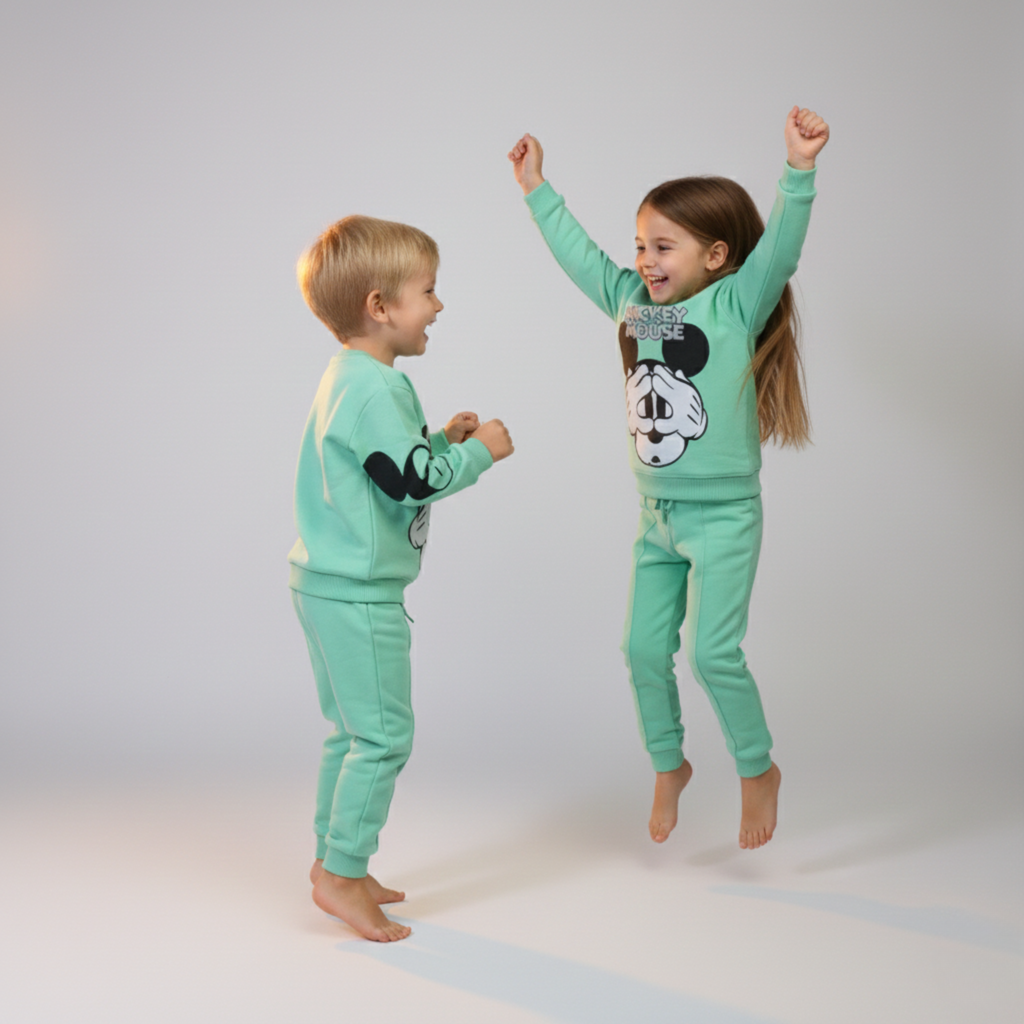 بيجامة كات ماري الوردية بأكمام طويلة (بنات)