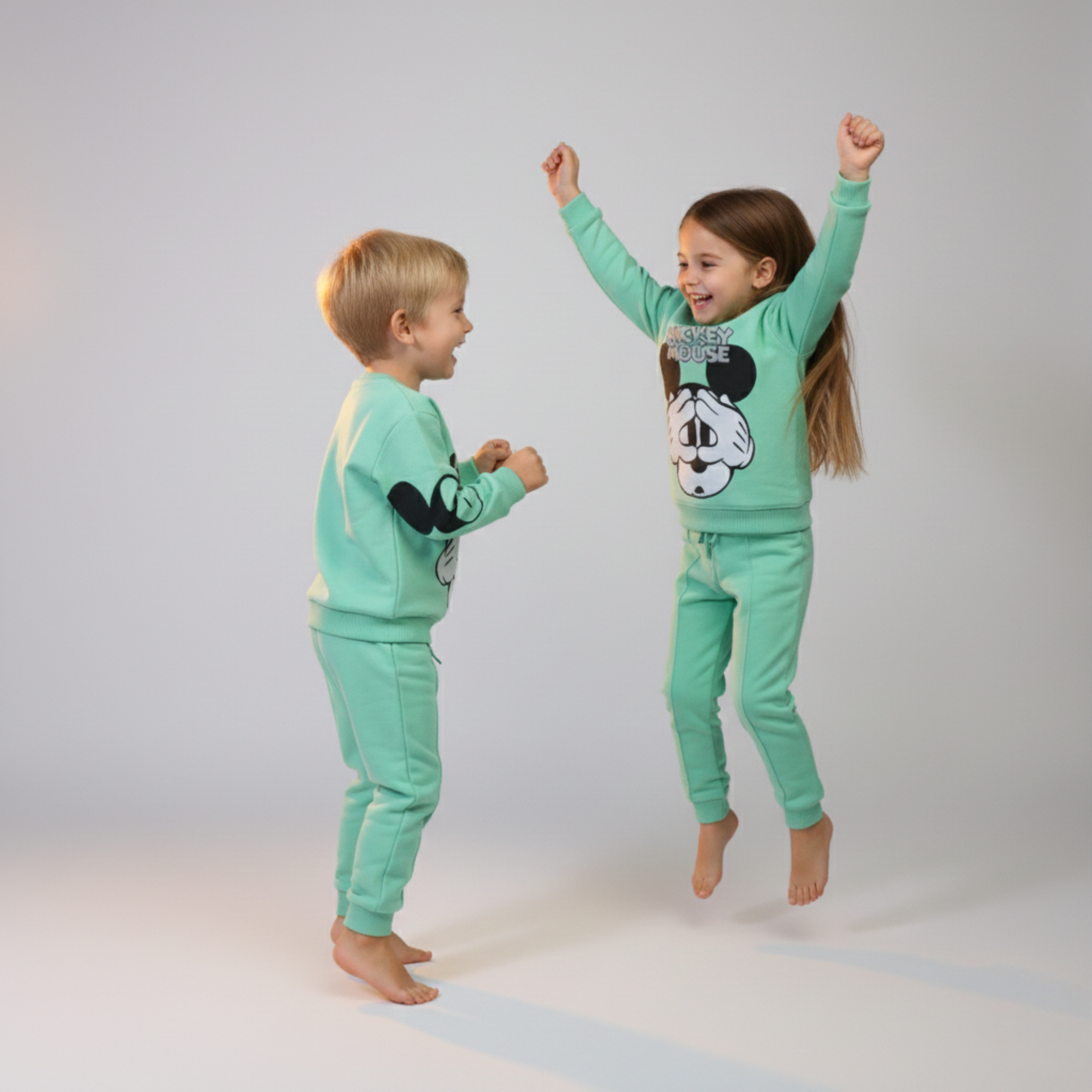 بيجامة كات ماري الوردية بأكمام طويلة (بنات)